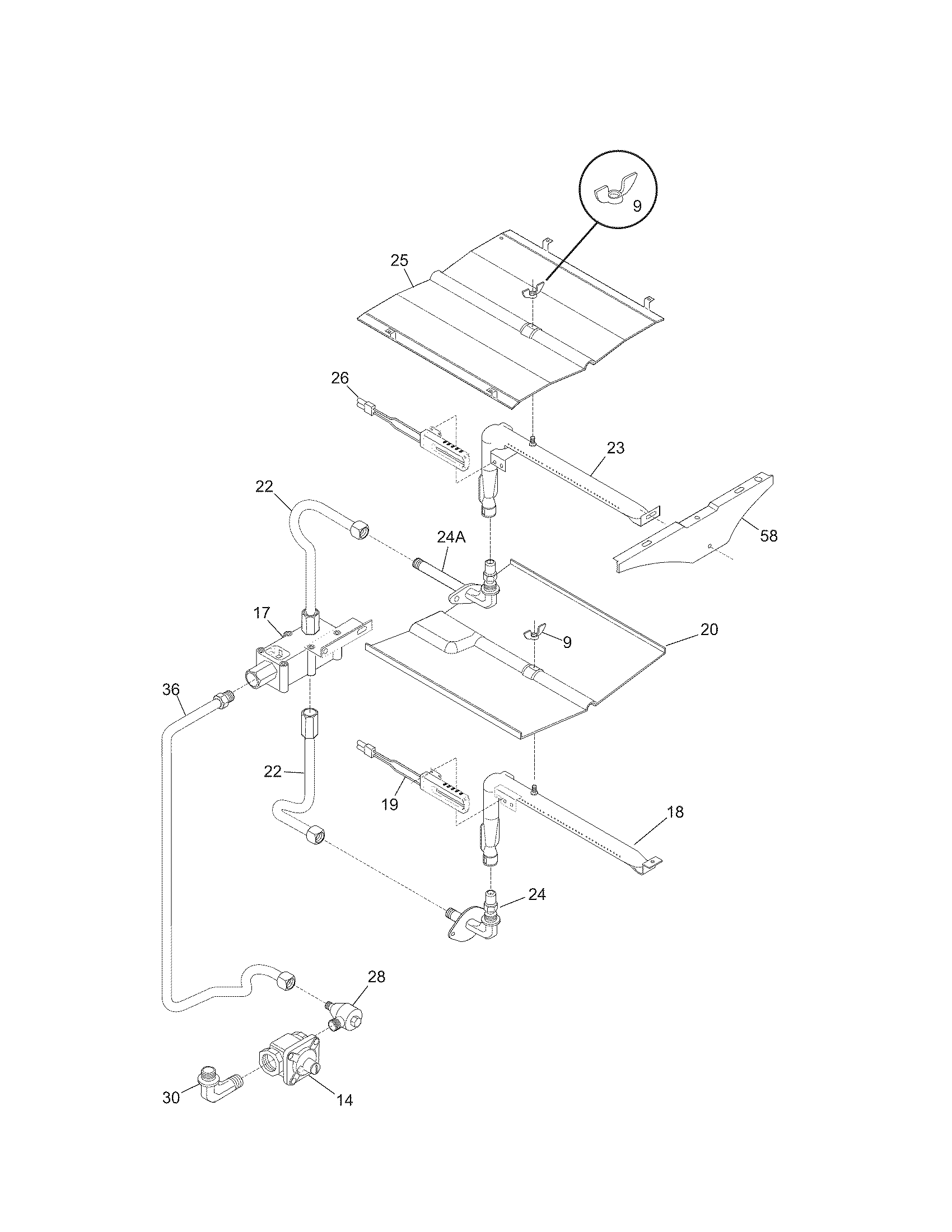 Kenmore 79030552803 burner diagram
