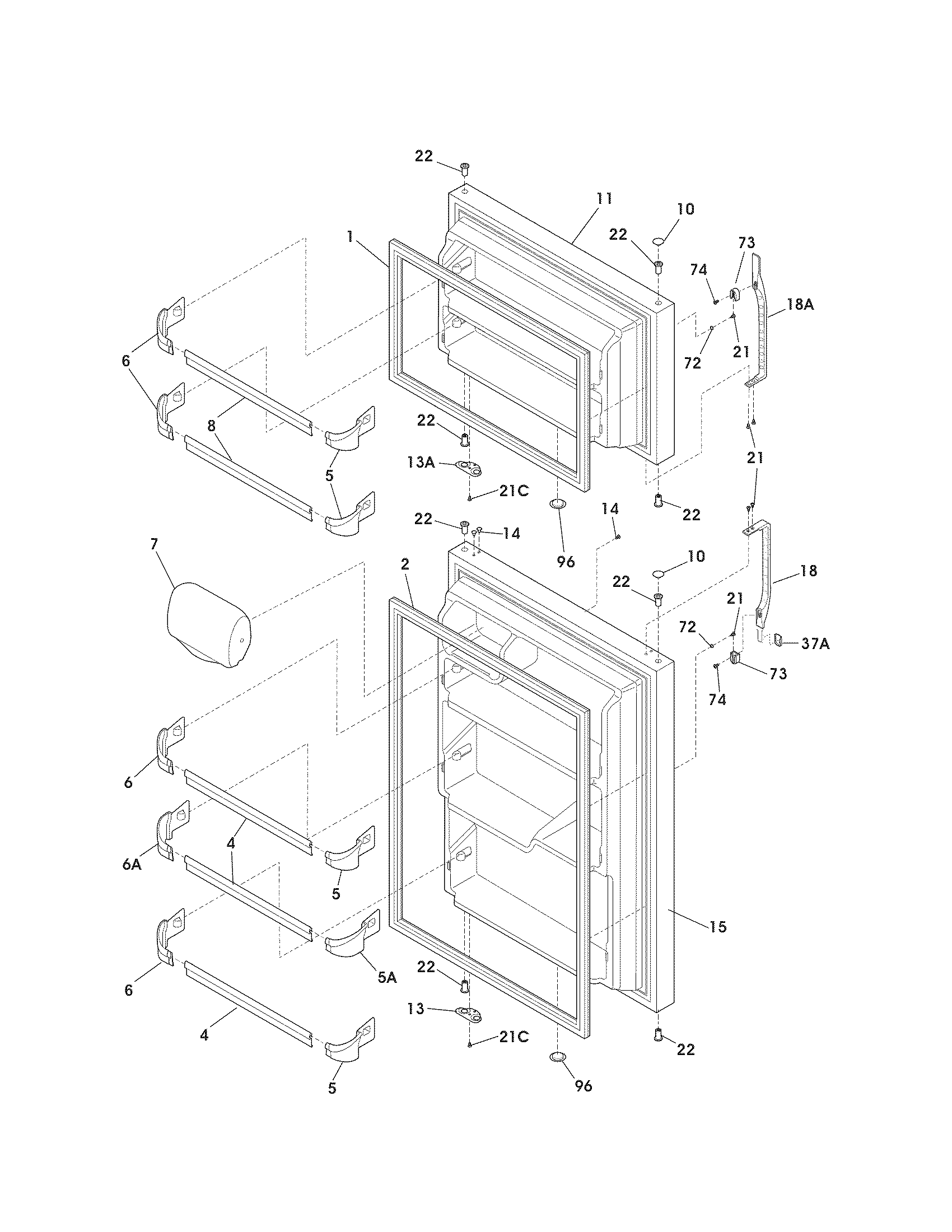 Kenmore 25362812202 door diagram