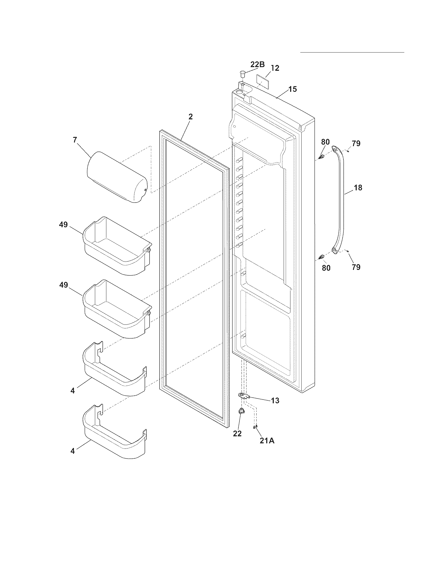 Frigidaire FGUS2637LE2 refrigerator door diagram