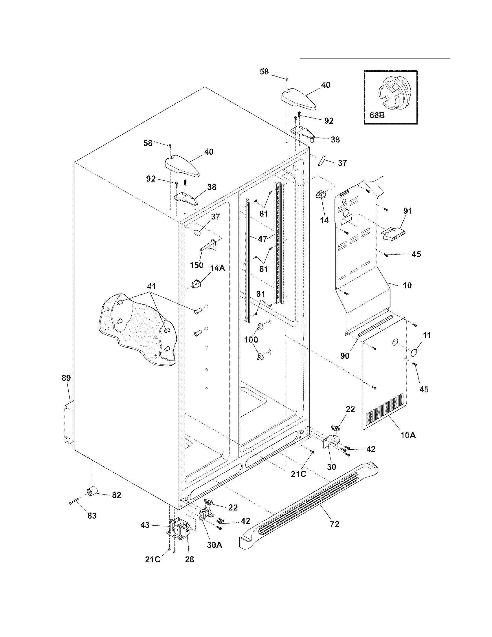 Frigidaire FLS26Z2GKB6 cabinet diagram