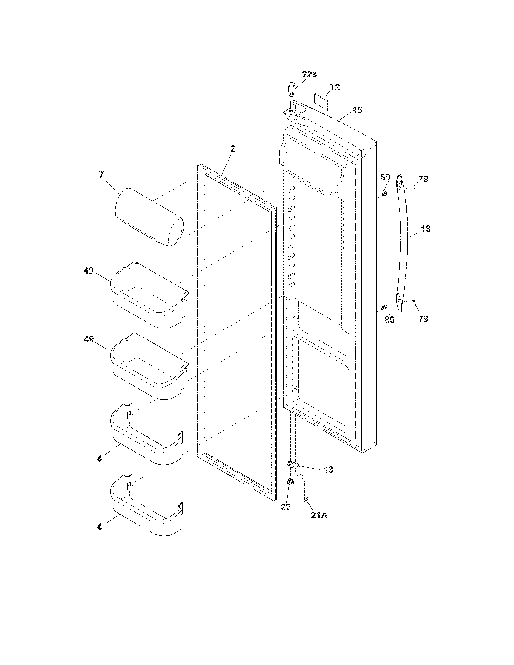 Crosley CRSH267LS5 refrigerator door diagram