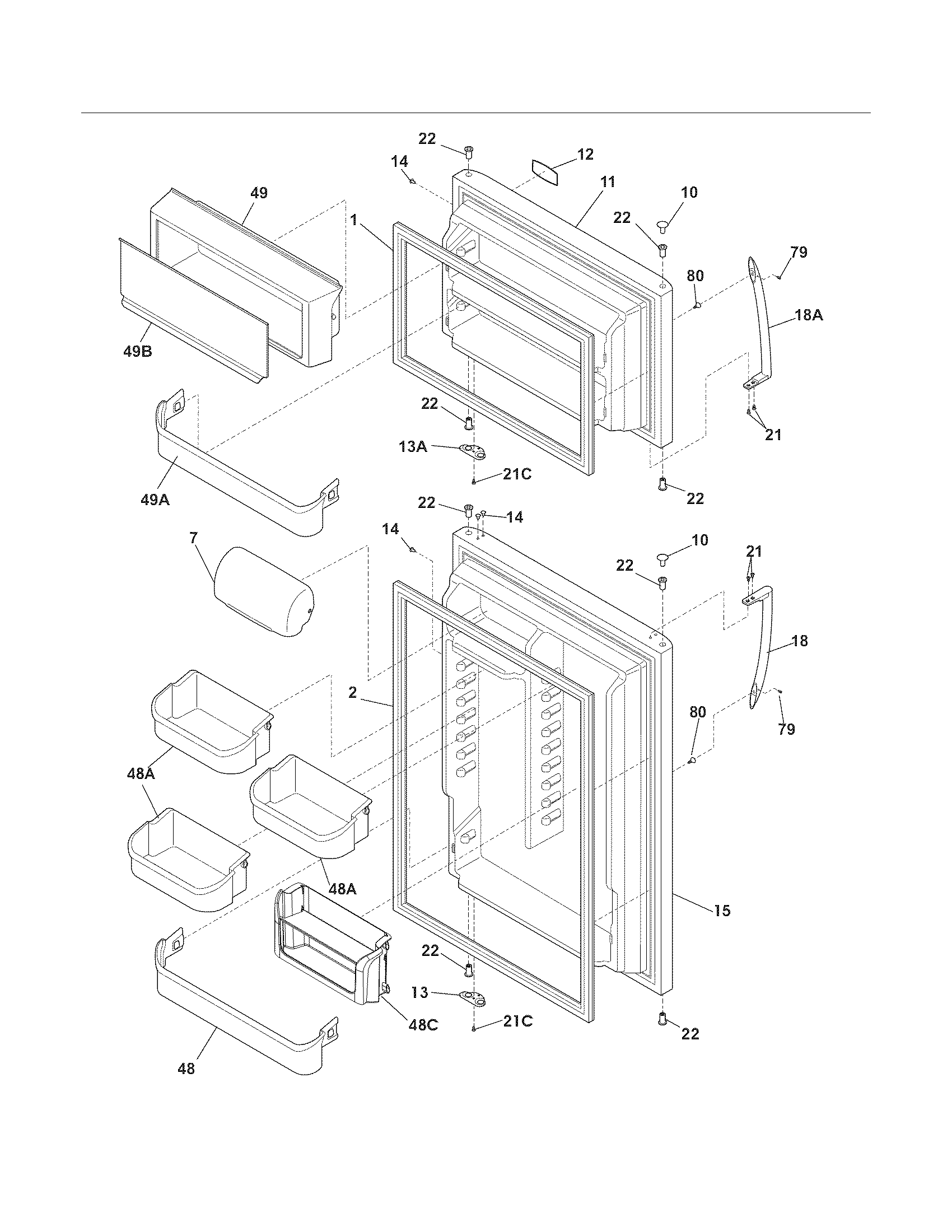 Frigidaire FGUI2149LF2 doors diagram