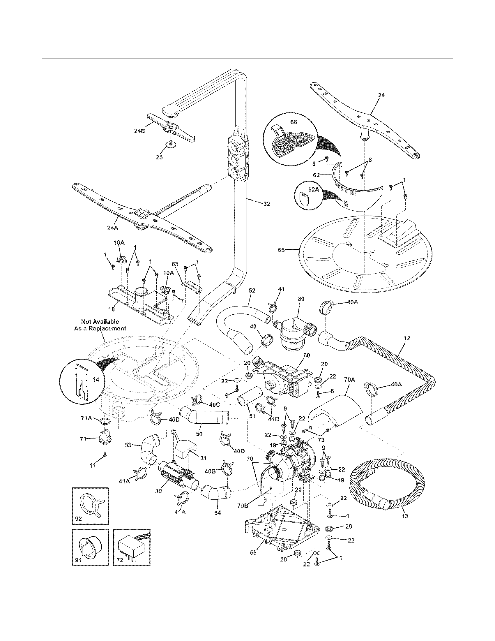 Electrolux EIDW6305GS2B motor & pump diagram