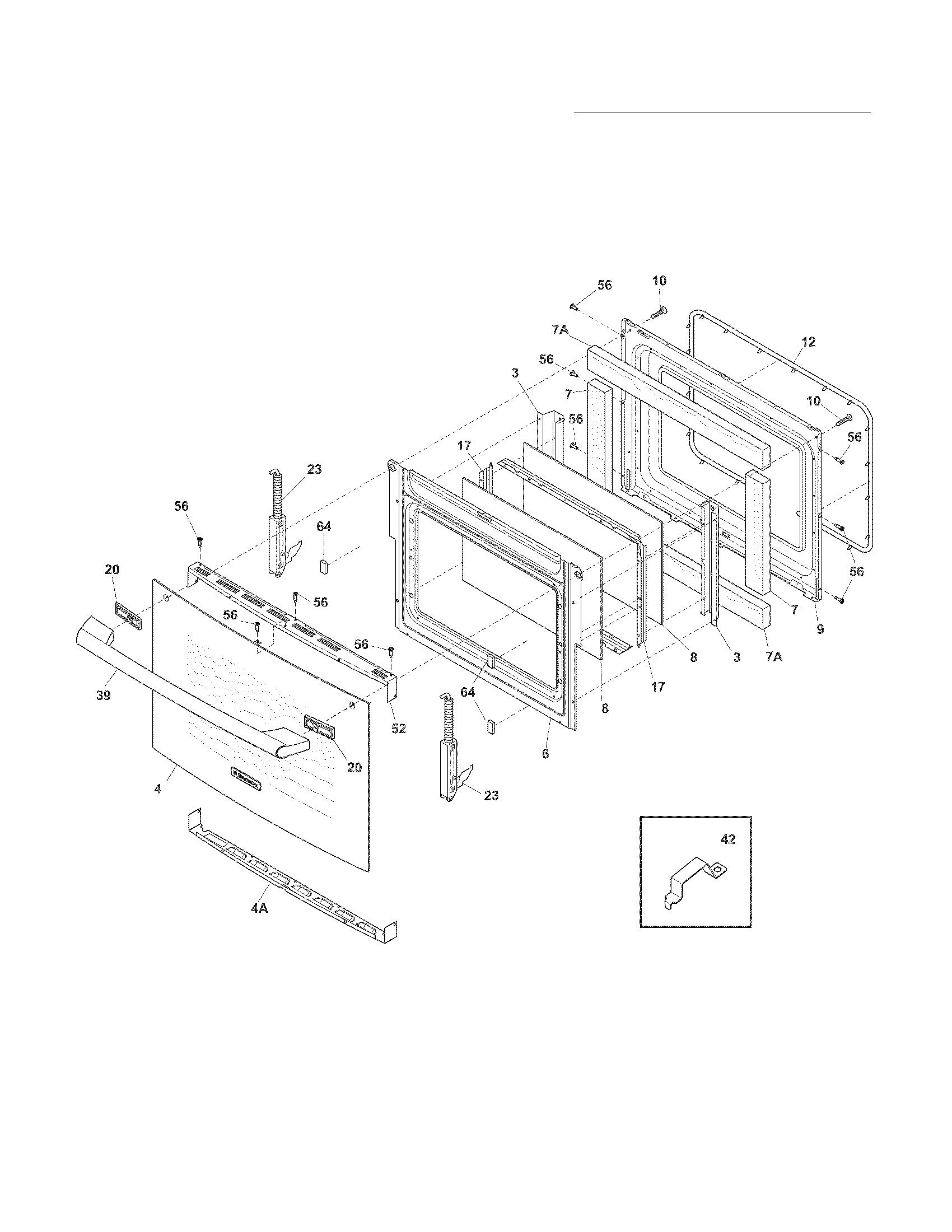 Electrolux EI27EW35KW1 door diagram