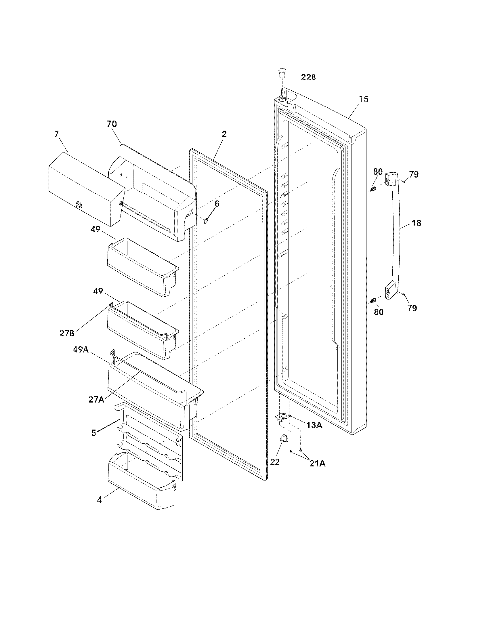 Electrolux EW23CS70IW0 refrigerator door diagram