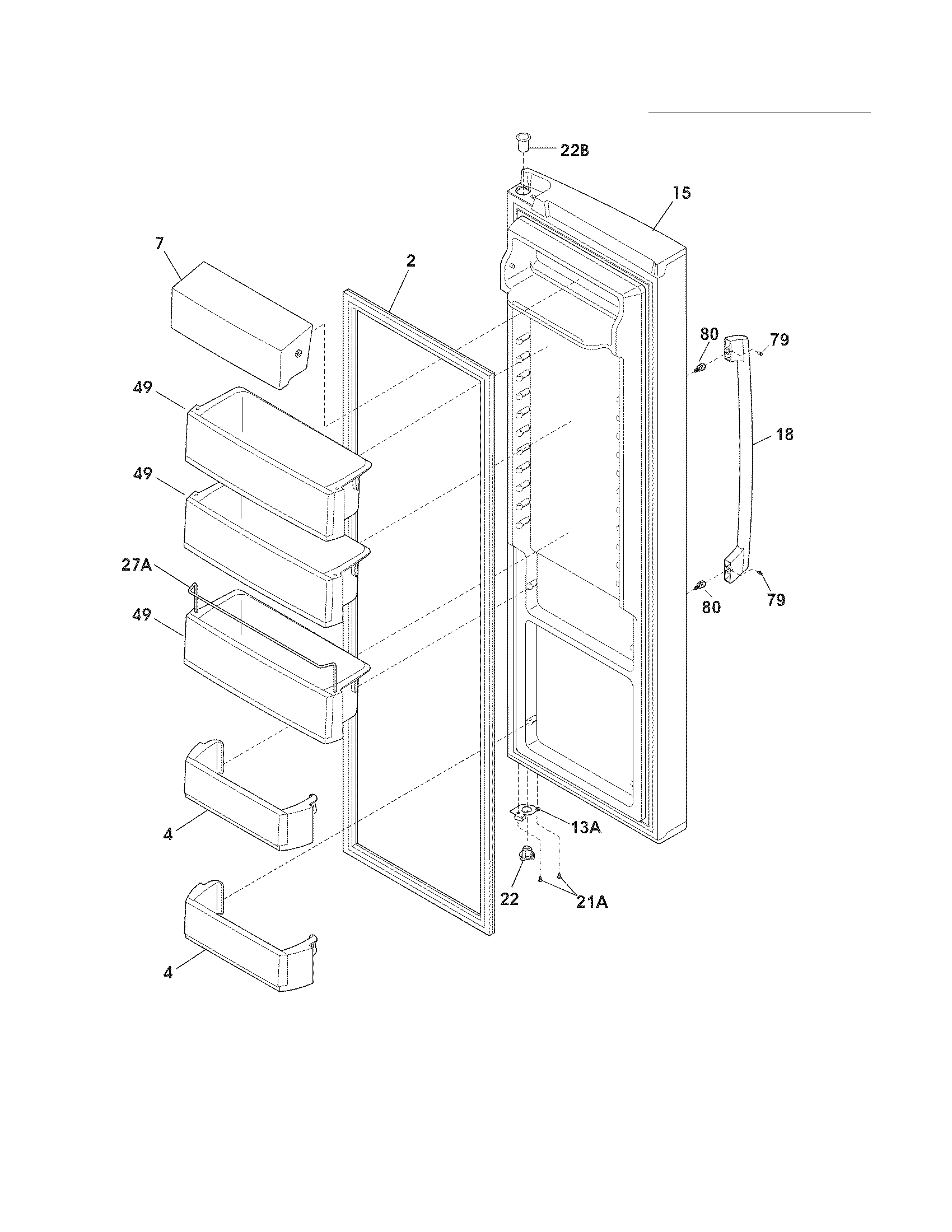 Electrolux EW26SS70IW1 refrigerator door diagram