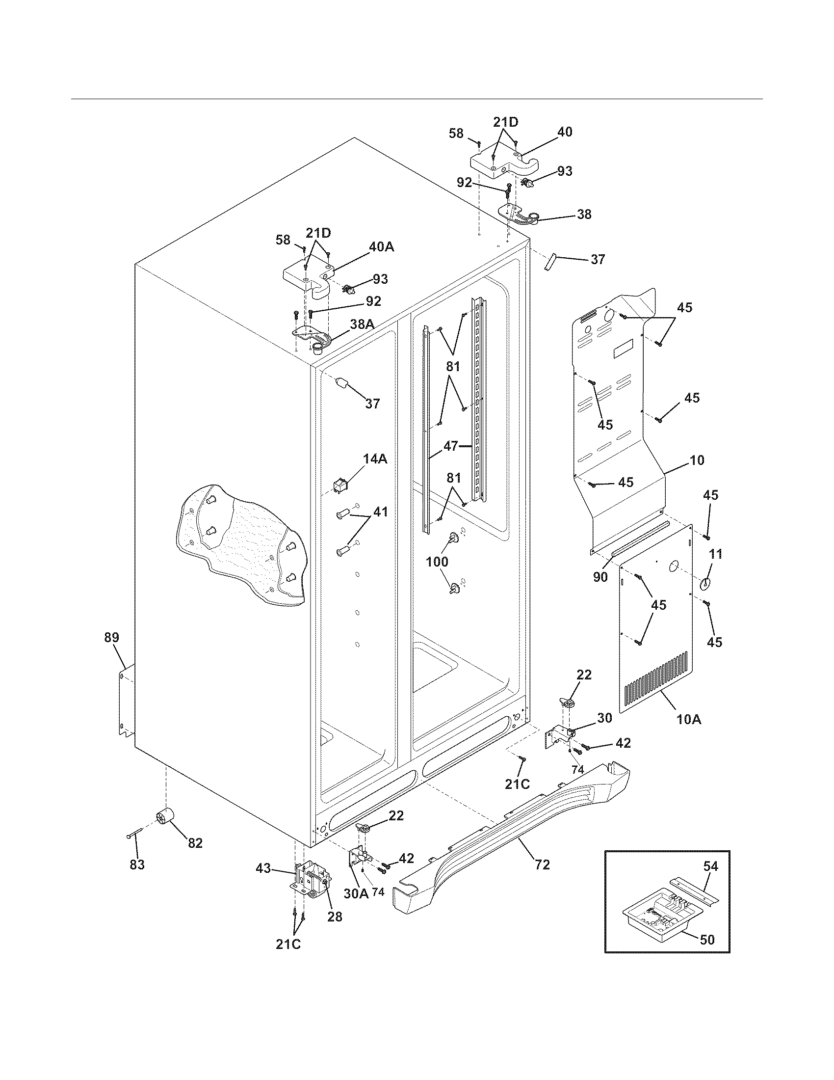 Electrolux EW26SS70IB2 cabinet diagram
