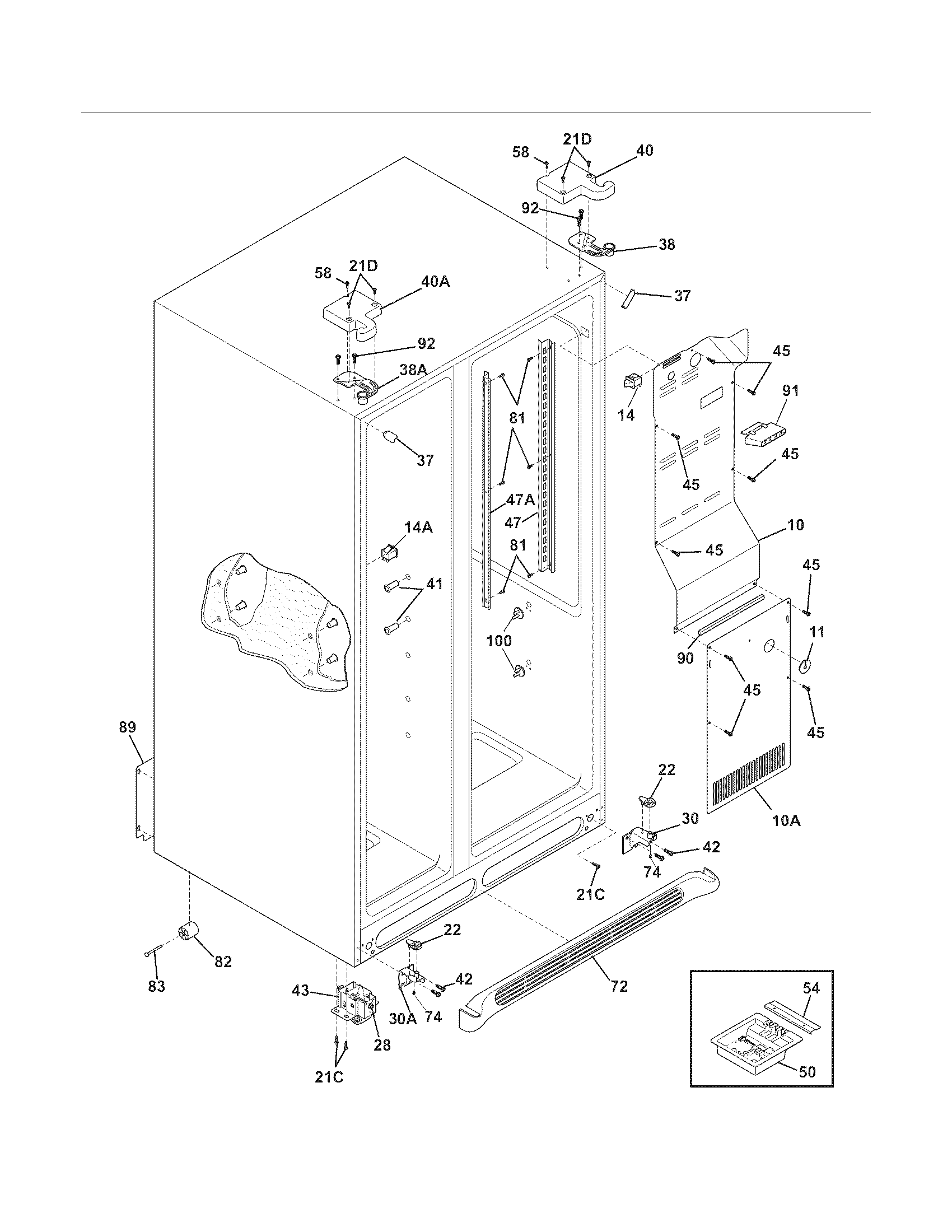 Frigidaire FGHS2332LP4 cabinet diagram