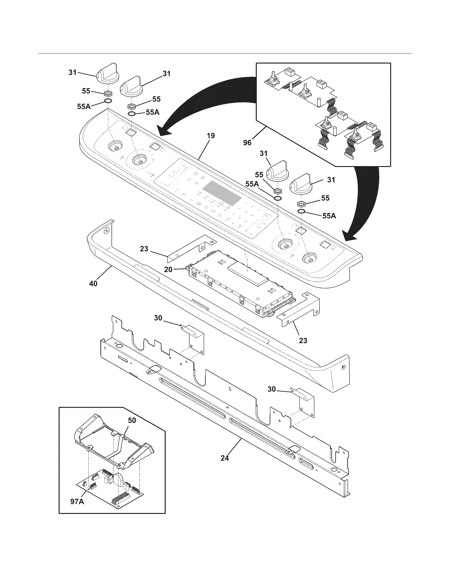 Frigidaire FGES3065KFE backguard diagram