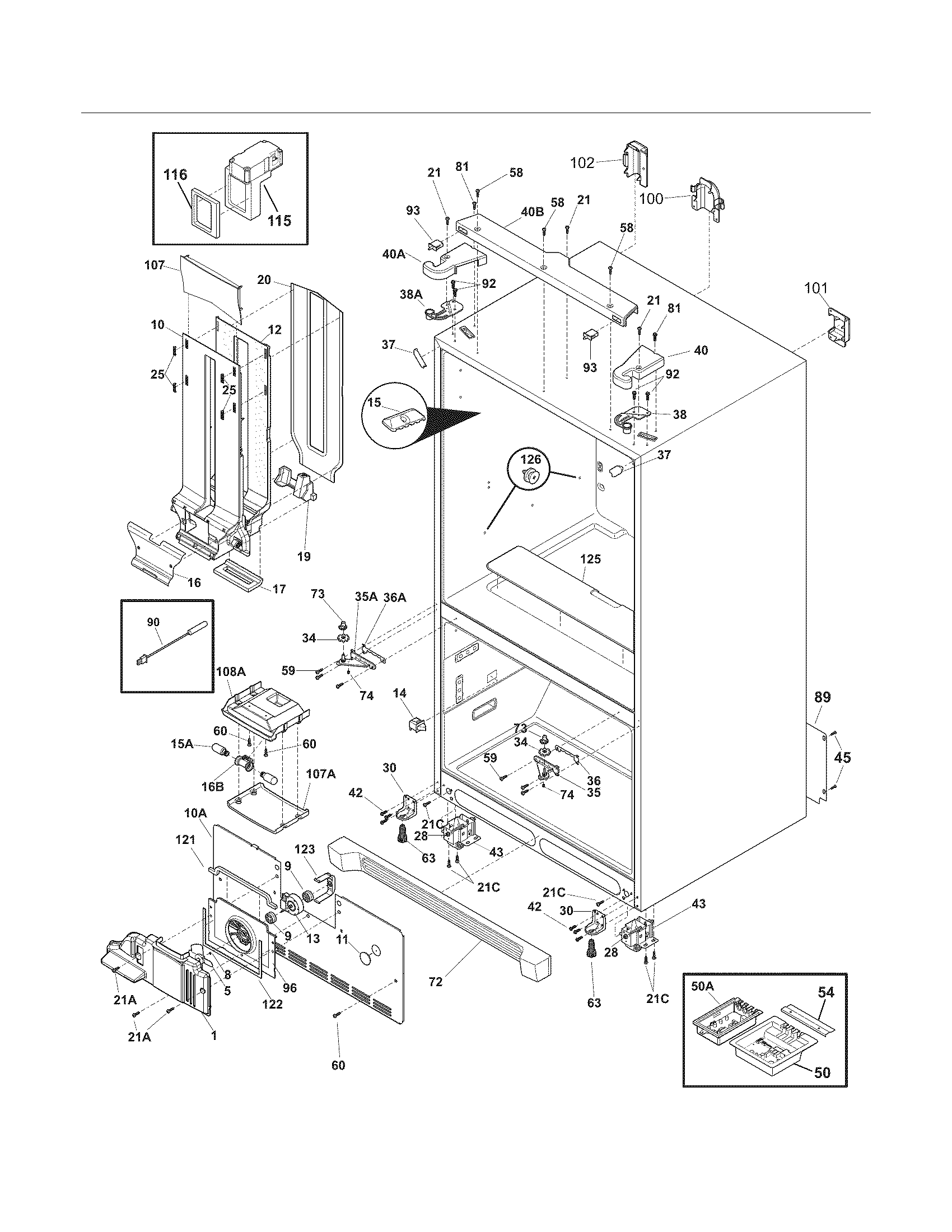 Frigidaire FGHF2369ME2 cabinet diagram