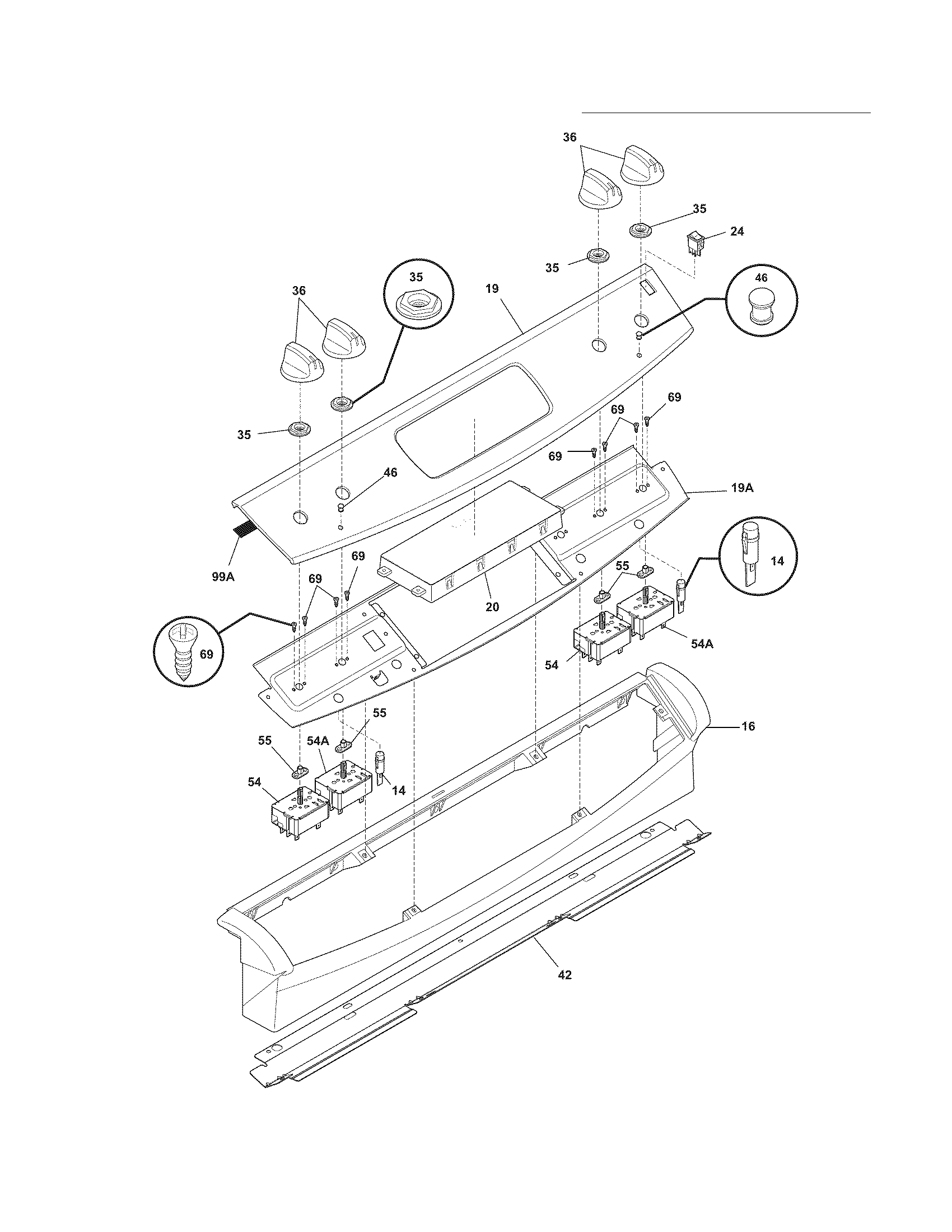 Frigidaire FFES3015LBD backguard diagram