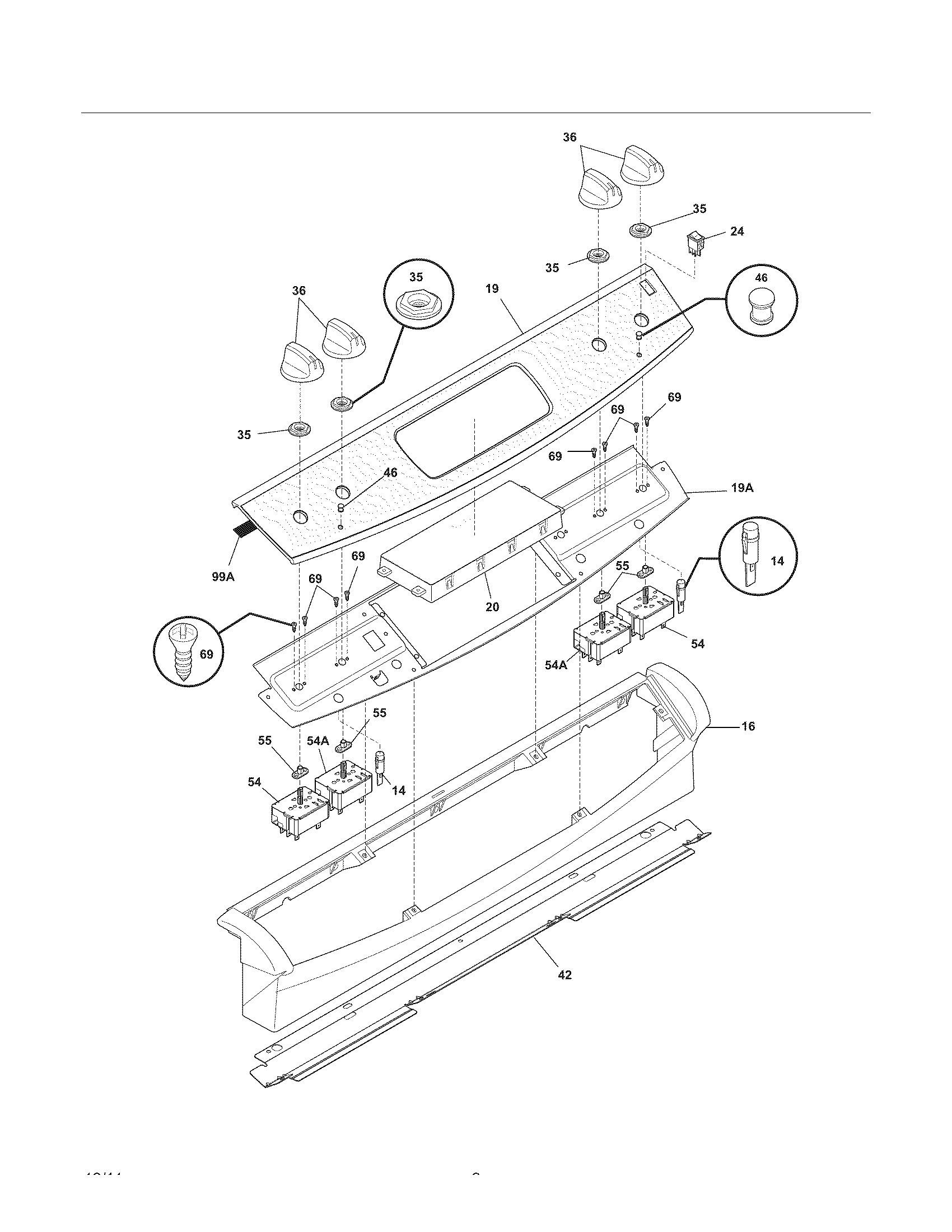 Frigidaire CFES3025LS4 backguard diagram