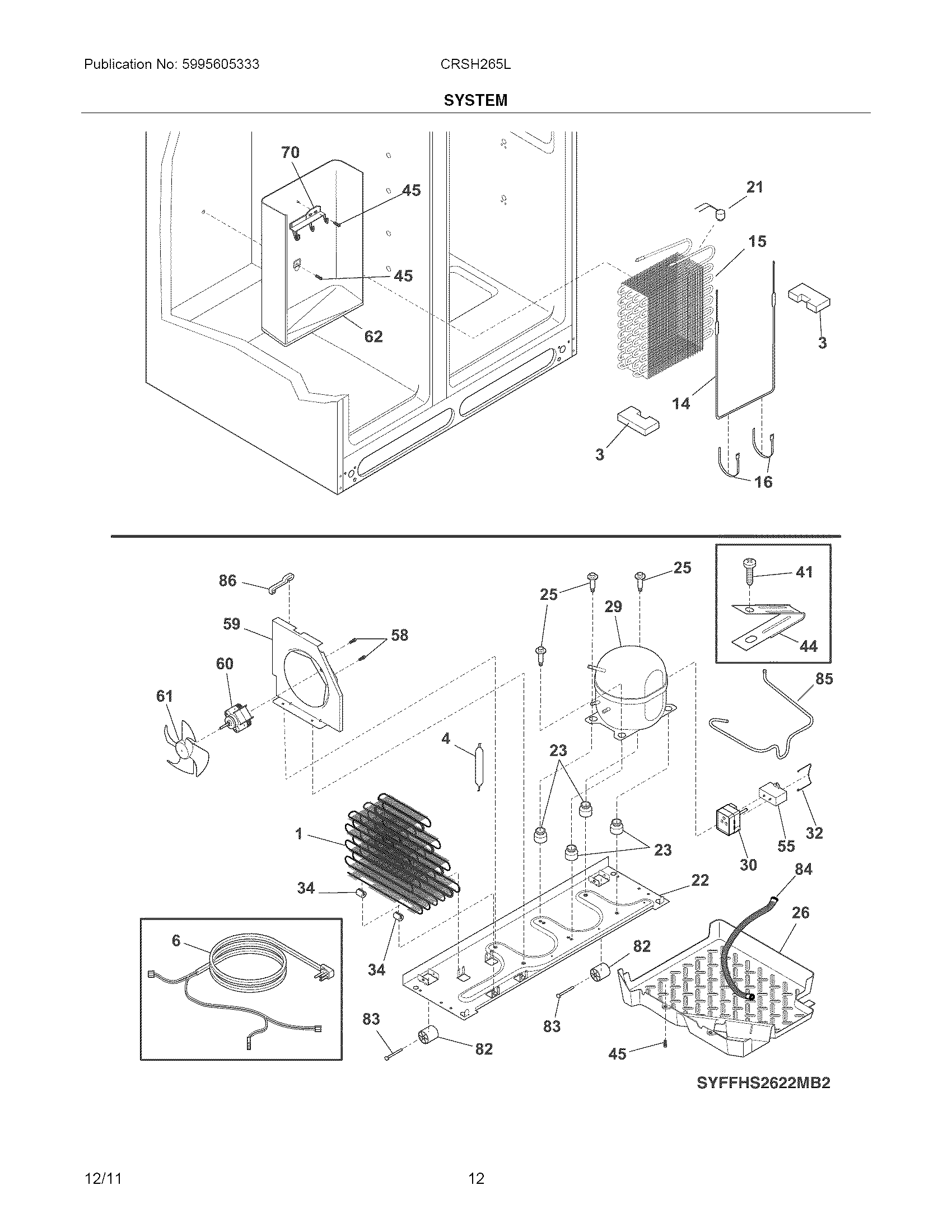 Crosley CRSH265LW3 system diagram