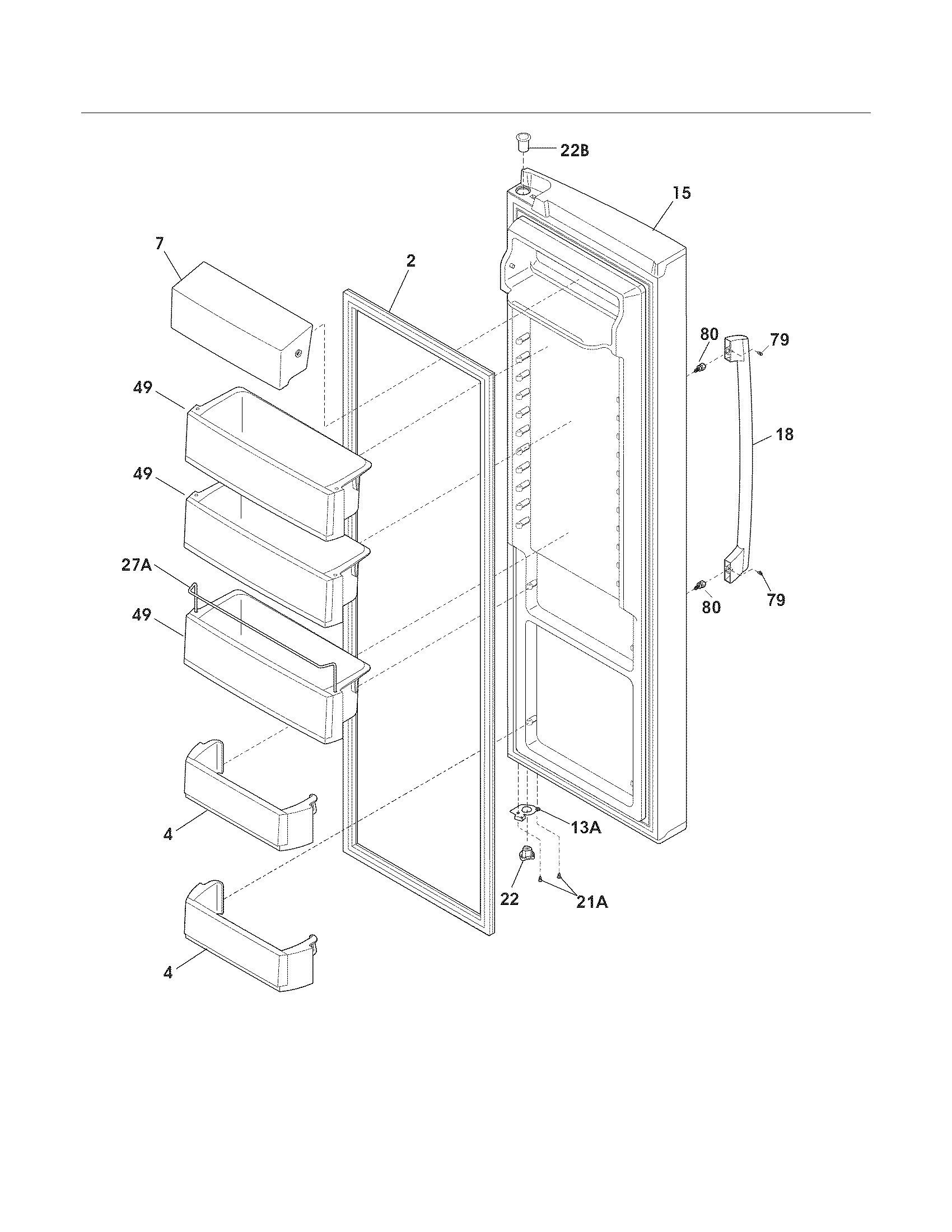 Electrolux EW26SS70IS0 refrigerator door diagram