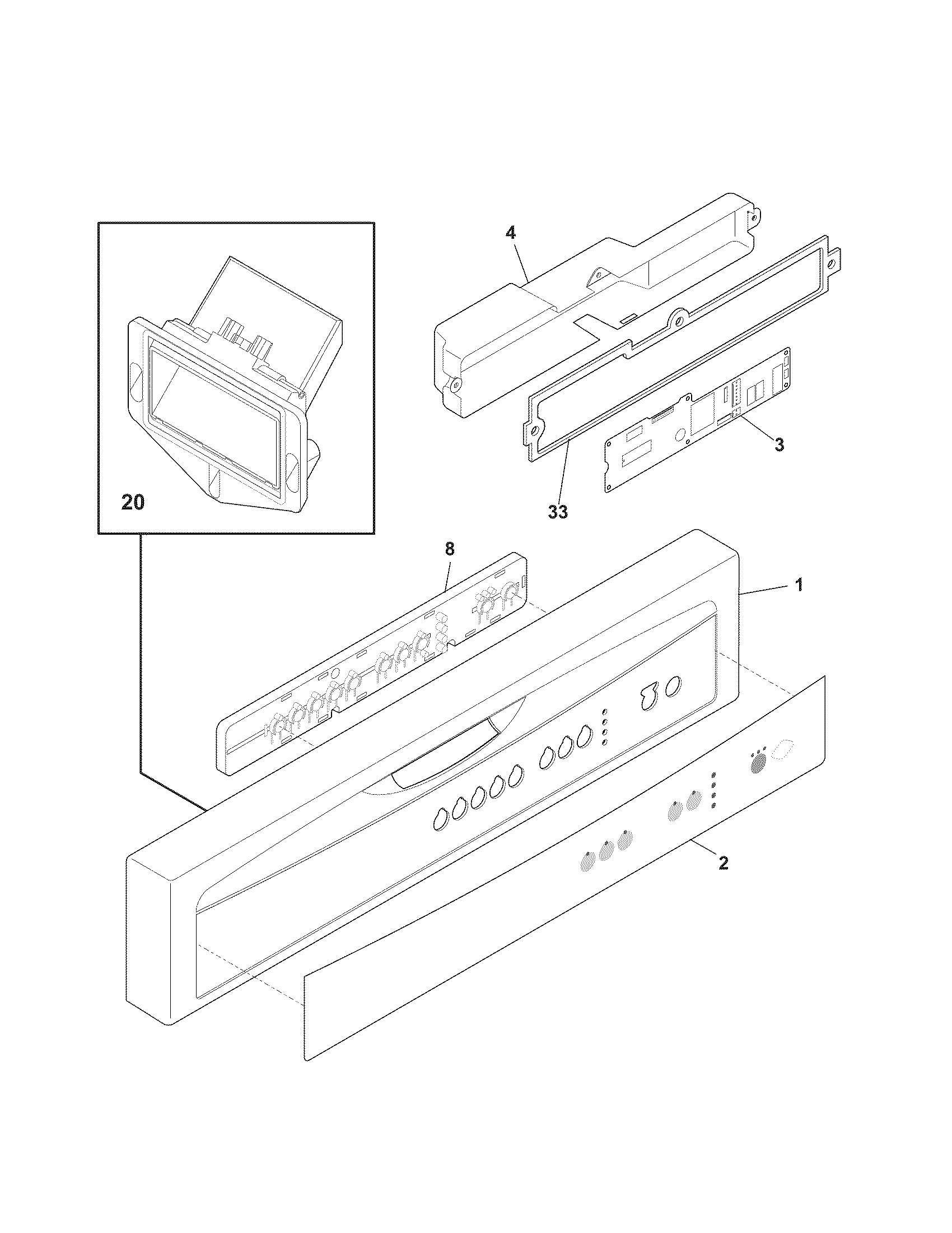 Kenmore 58715369101A control panel diagram