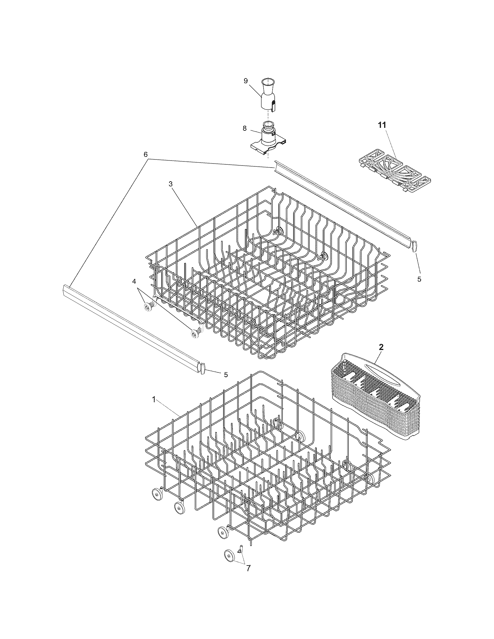 Kenmore 58715369101A racks diagram