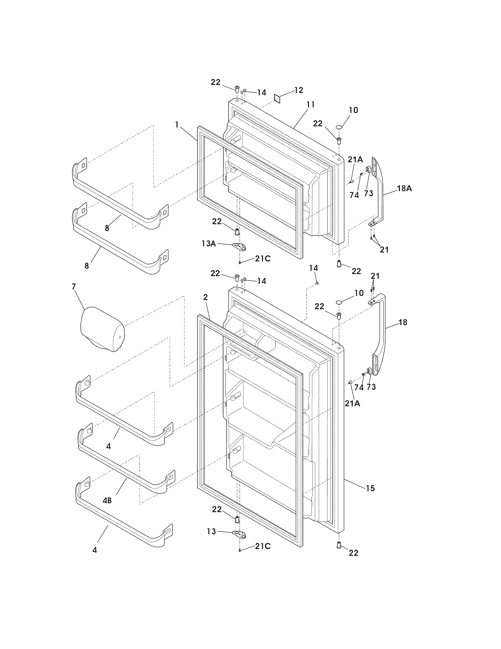 Kenmore 25361744019 door diagram