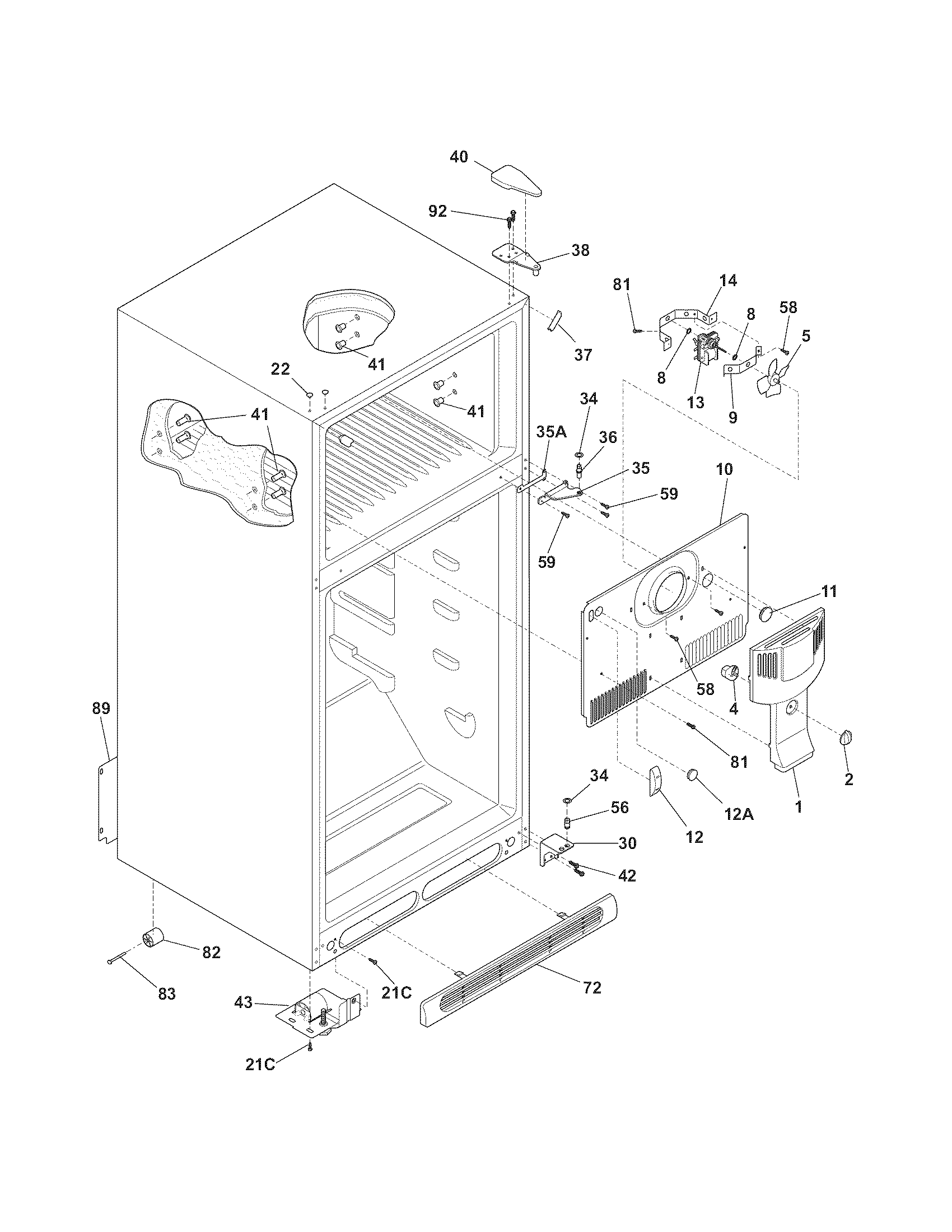 Kenmore 25361744019 cabinet diagram