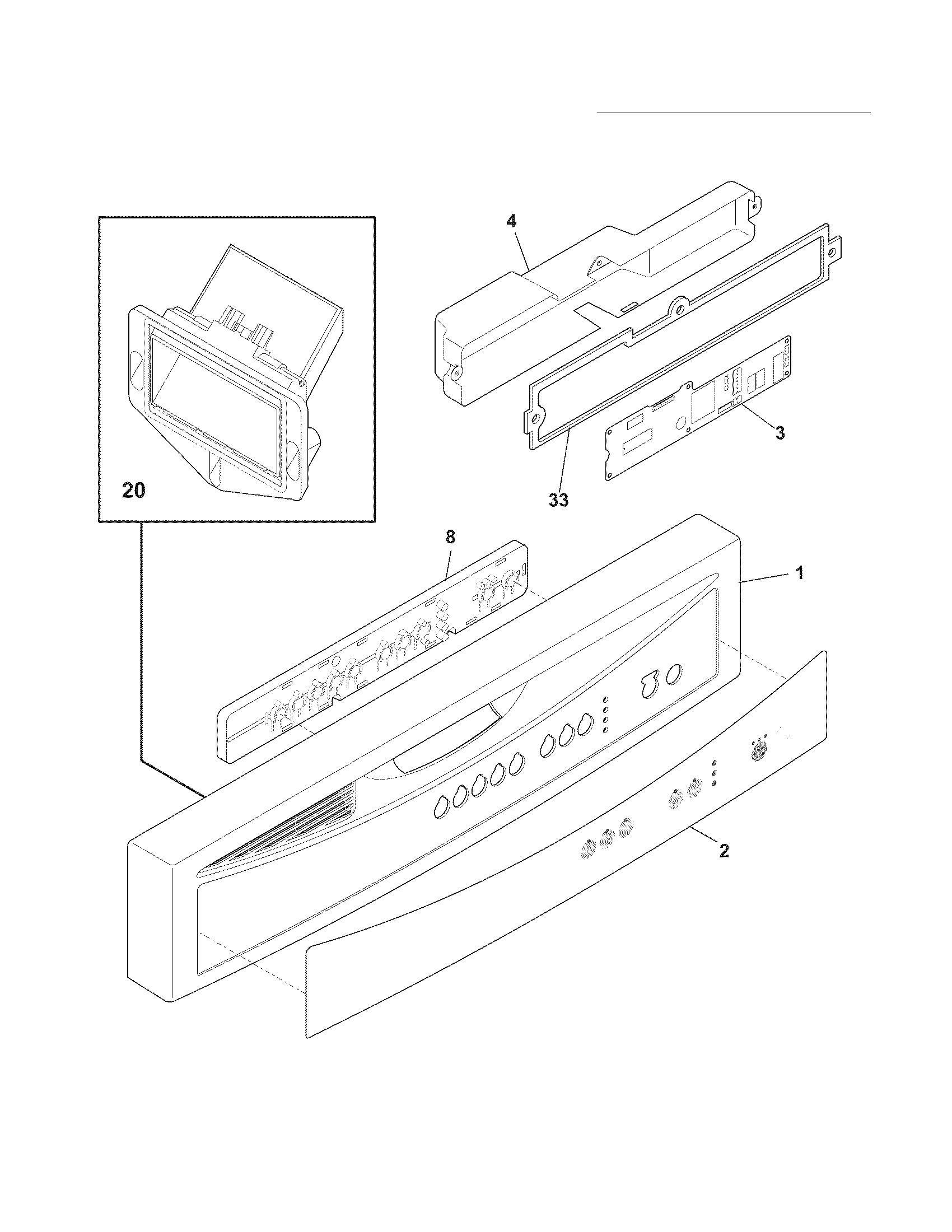 Frigidaire FFBD2405KS1A control panel diagram