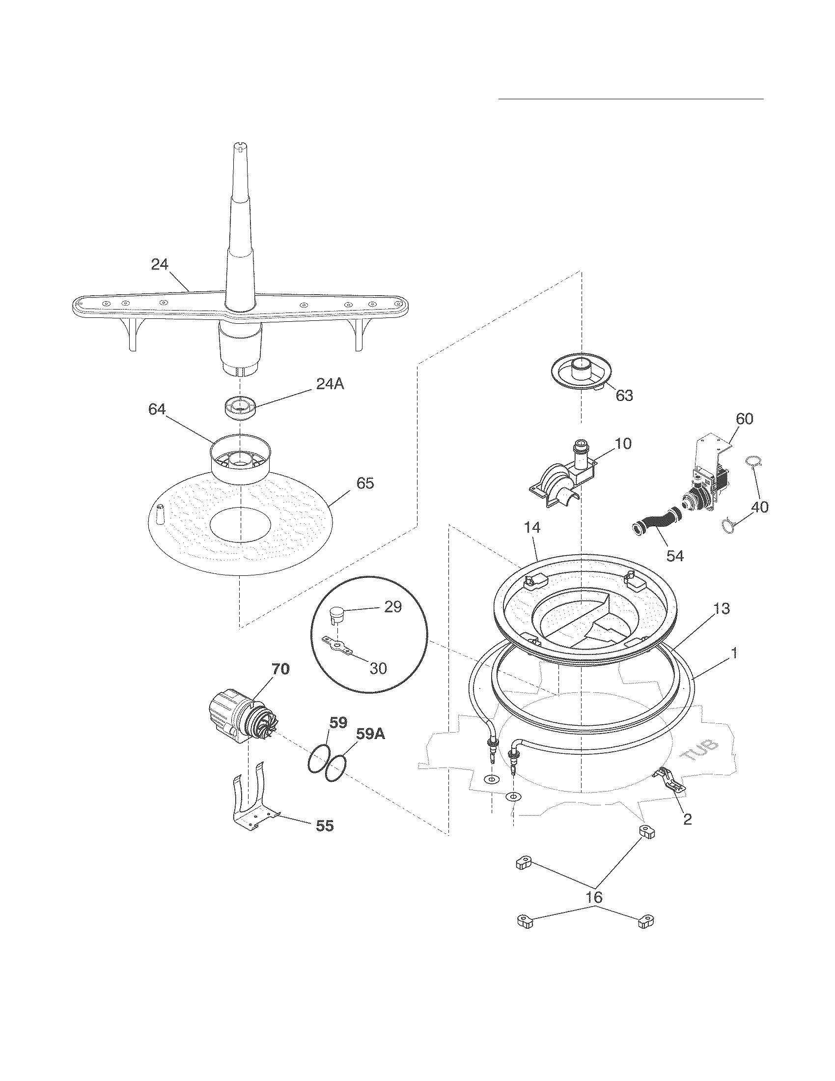 White-Westinghouse WWBD2400HB2A motor & pump diagram