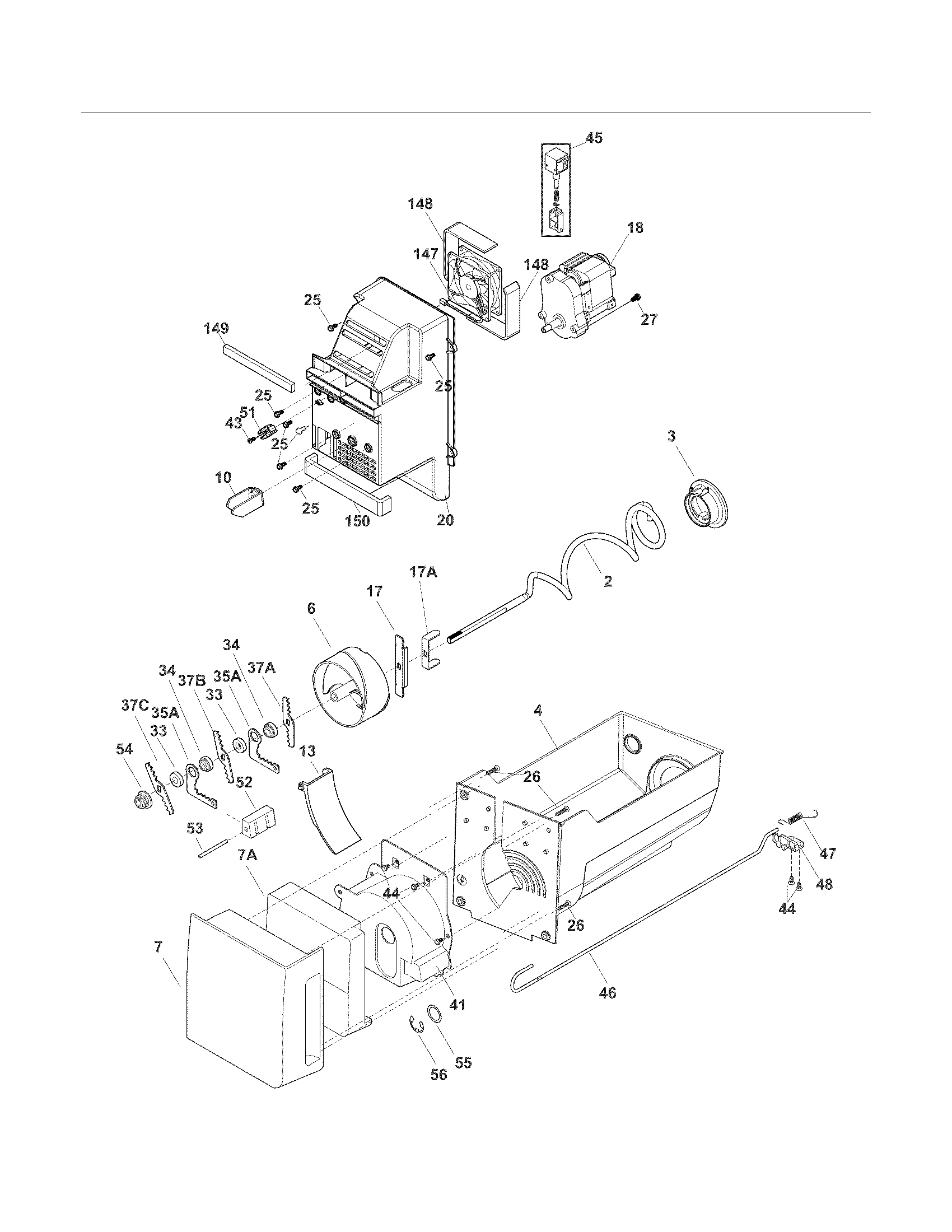 Electrolux EI27BS26JS6 ice container diagram