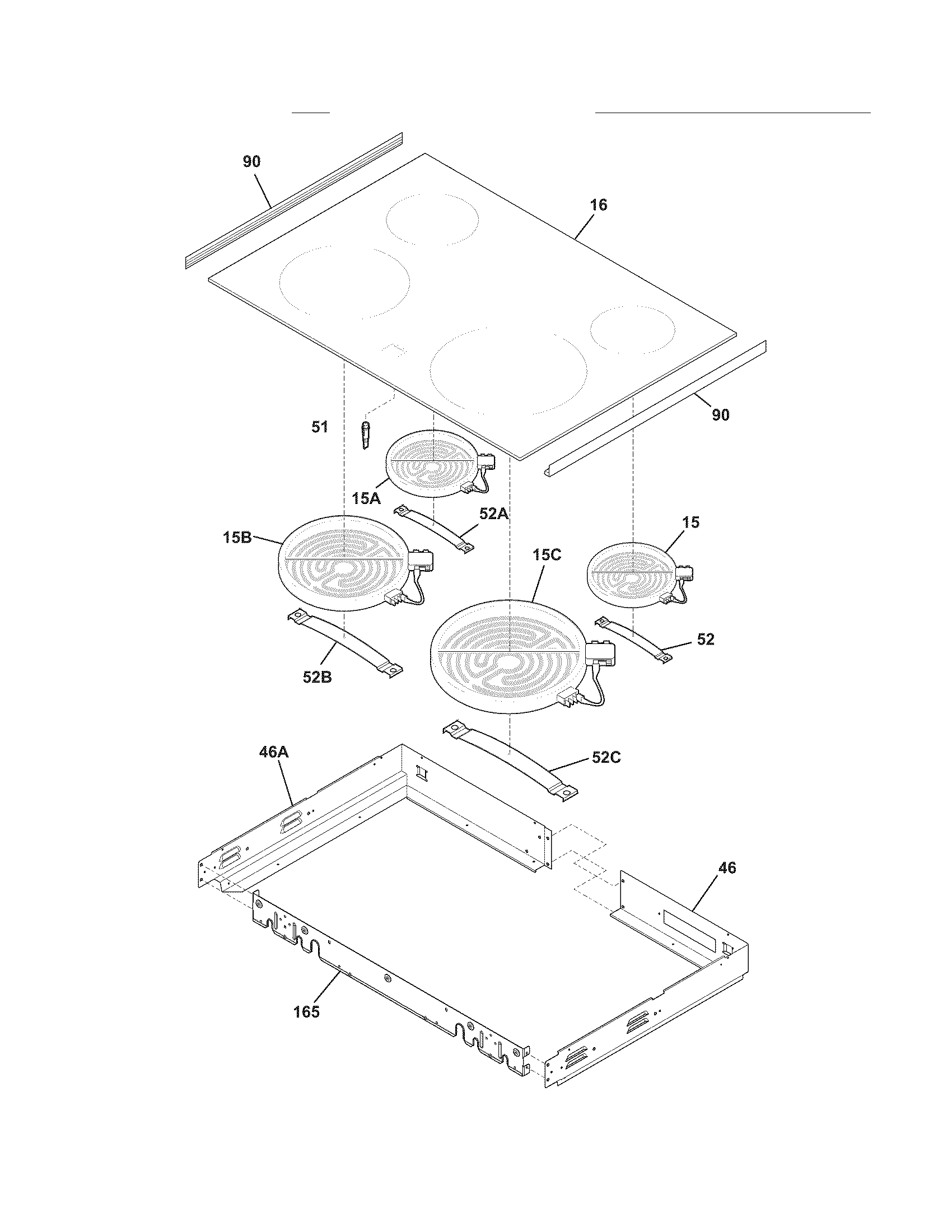 Frigidaire FFED3025LSC main top diagram