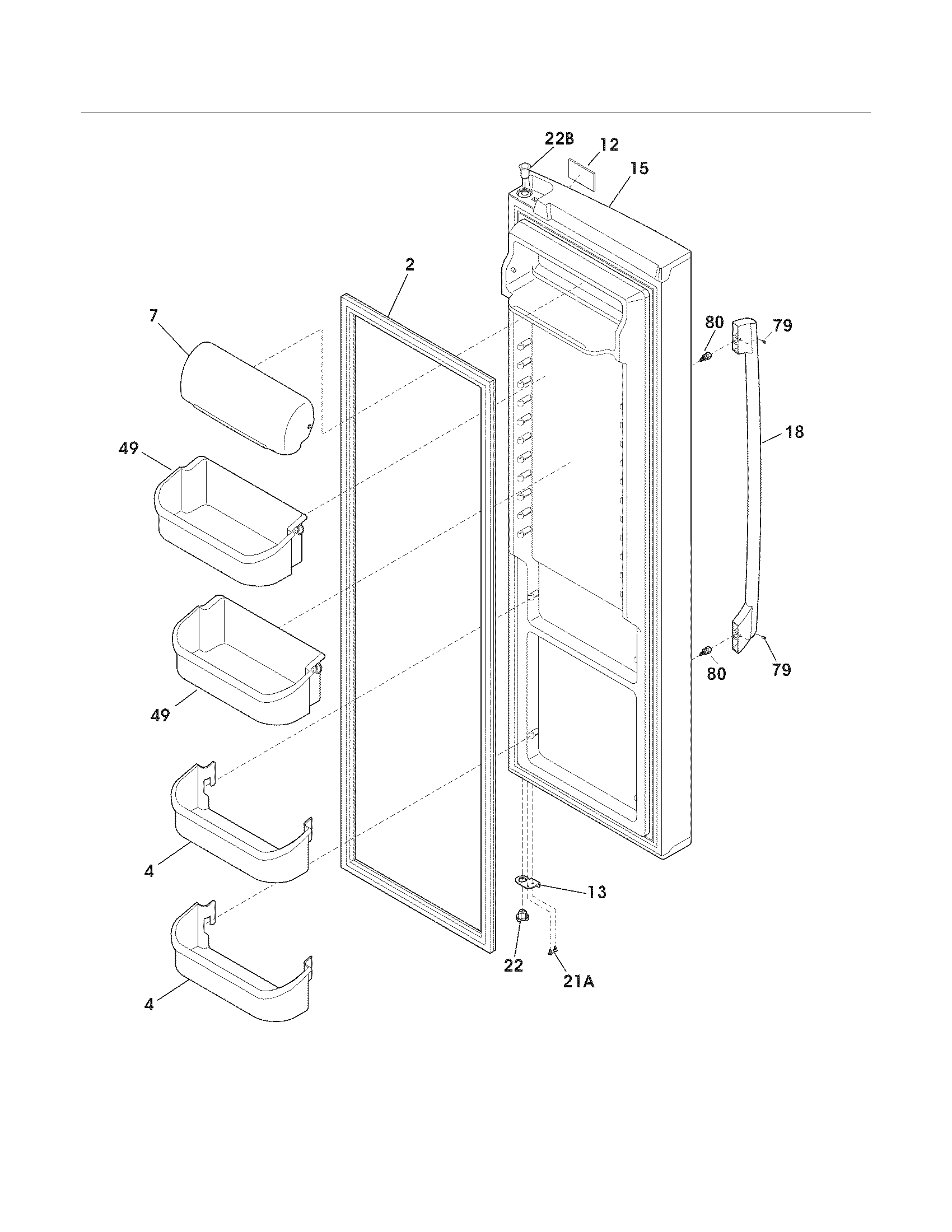 Frigidaire FPHS2386LF4 refrigerator door diagram