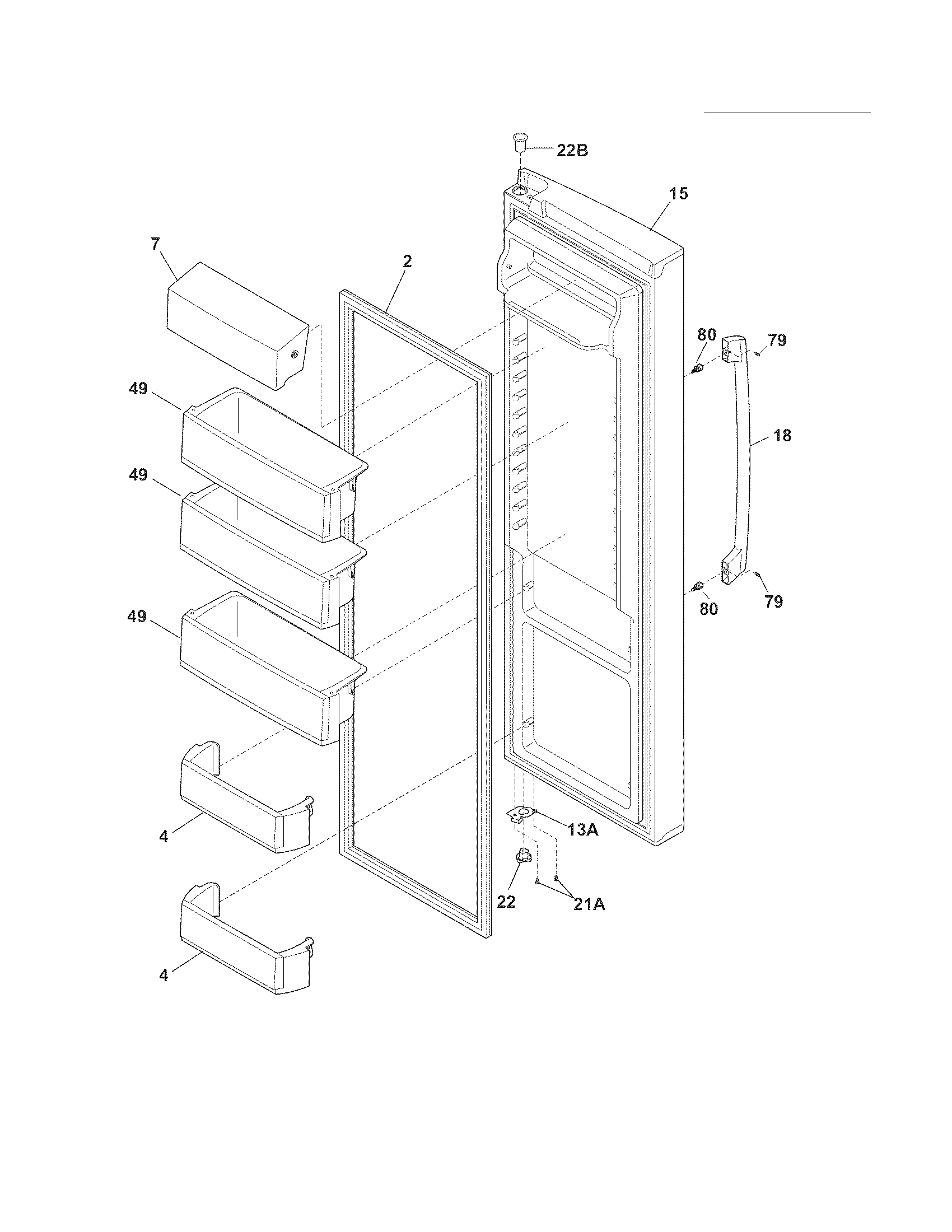 Electrolux EI26SS30JS3 refrigerator door diagram