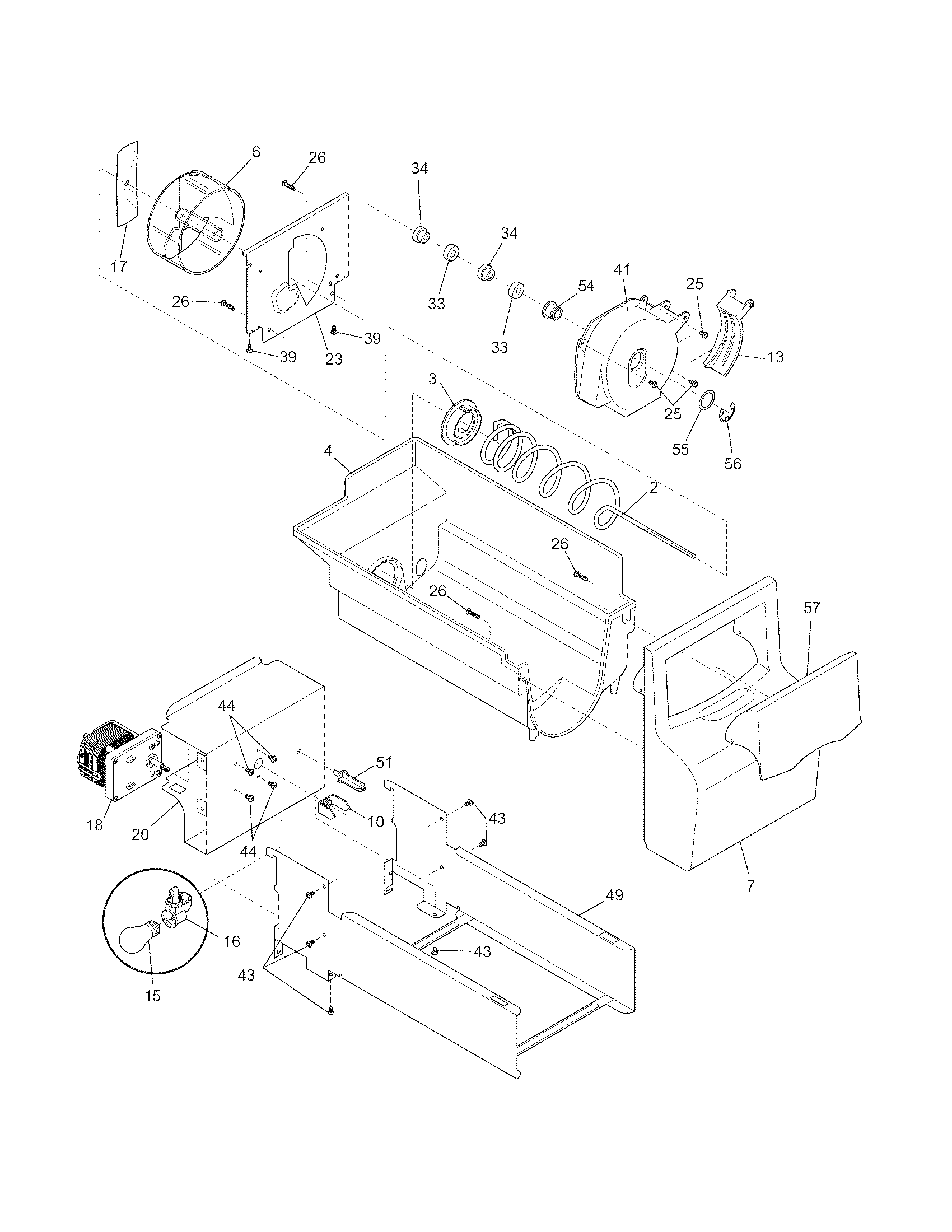 White-Westinghouse WWSS2601KW7 ice container diagram
