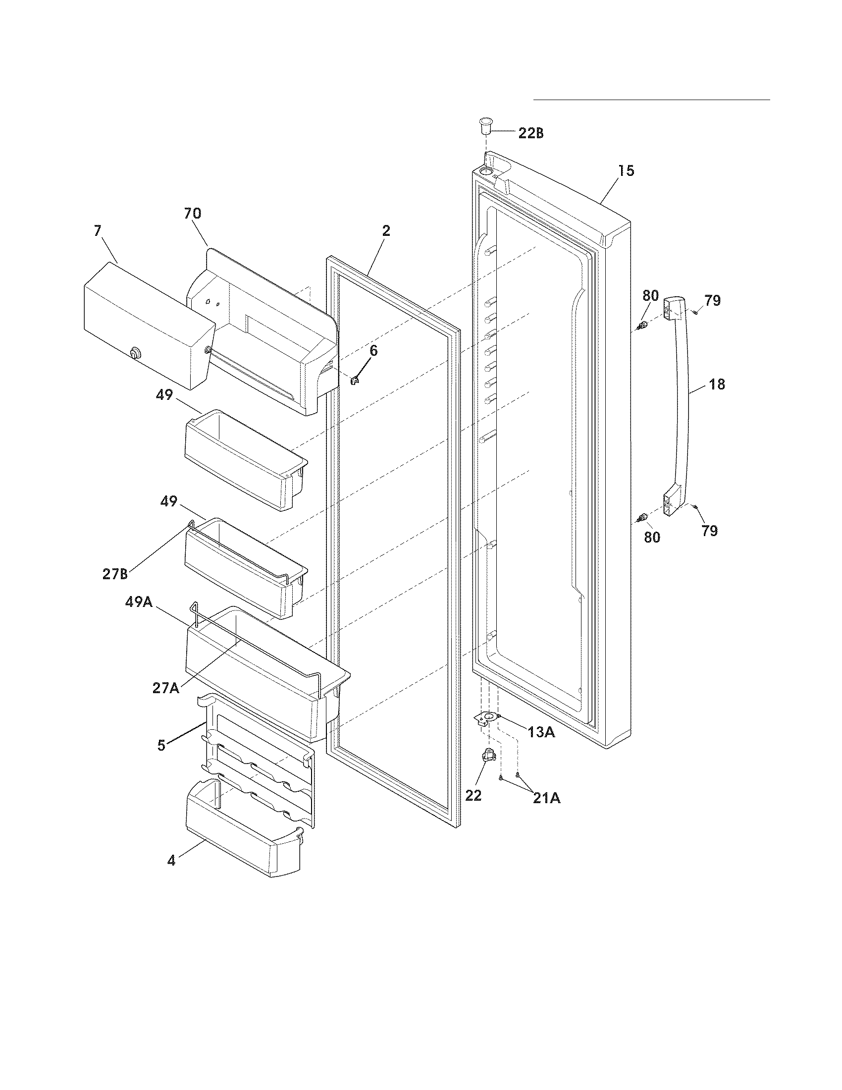 Electrolux EI23CS55GS2 refrigerator door diagram