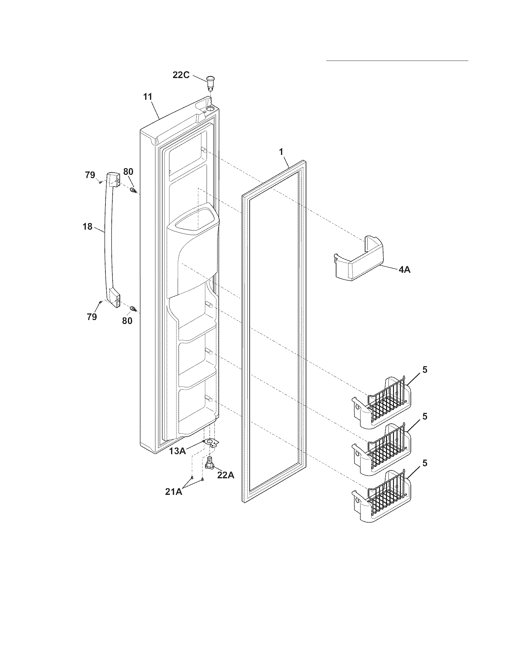 Electrolux EI23CS55GW4 freezer door diagram
