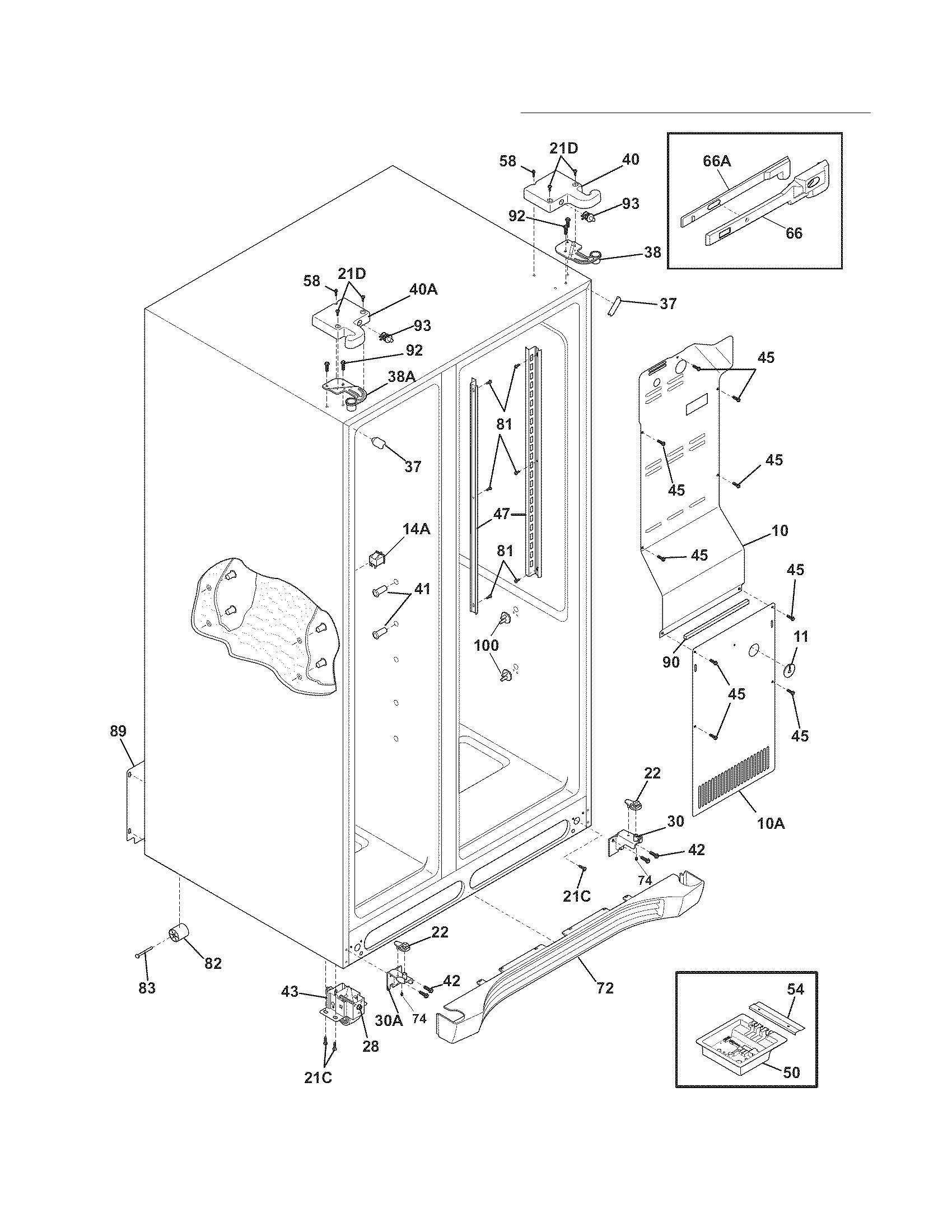 Electrolux EI26SS55GS1 cabinet diagram