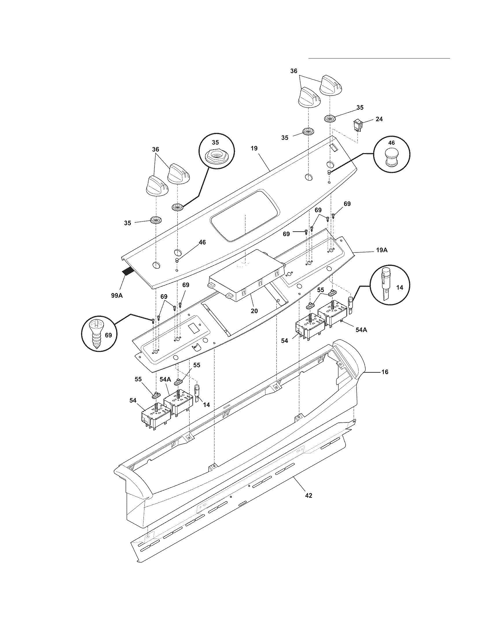 Frigidaire FFED3005LWB backguard diagram