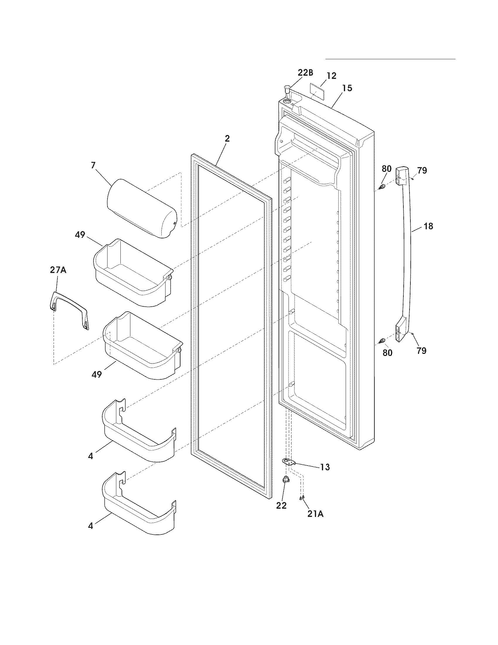 Frigidaire FPUS2686LF3 refrigerator door diagram