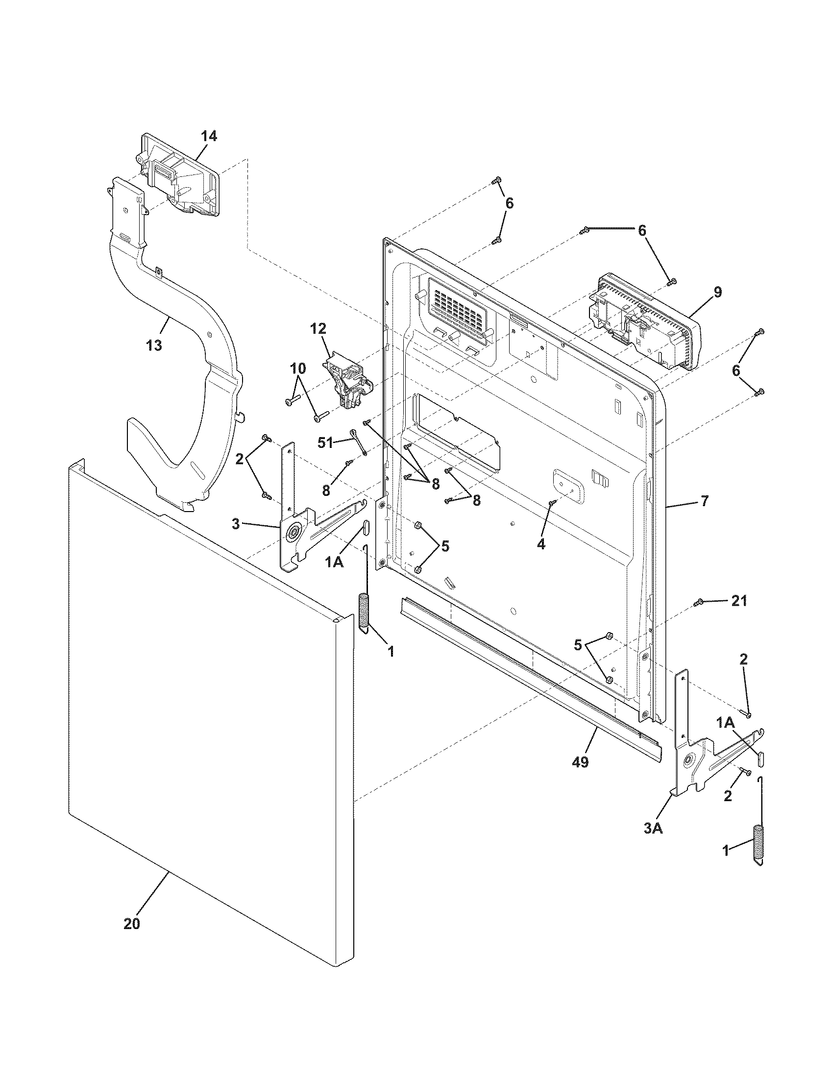 Kenmore 58715378100B door diagram