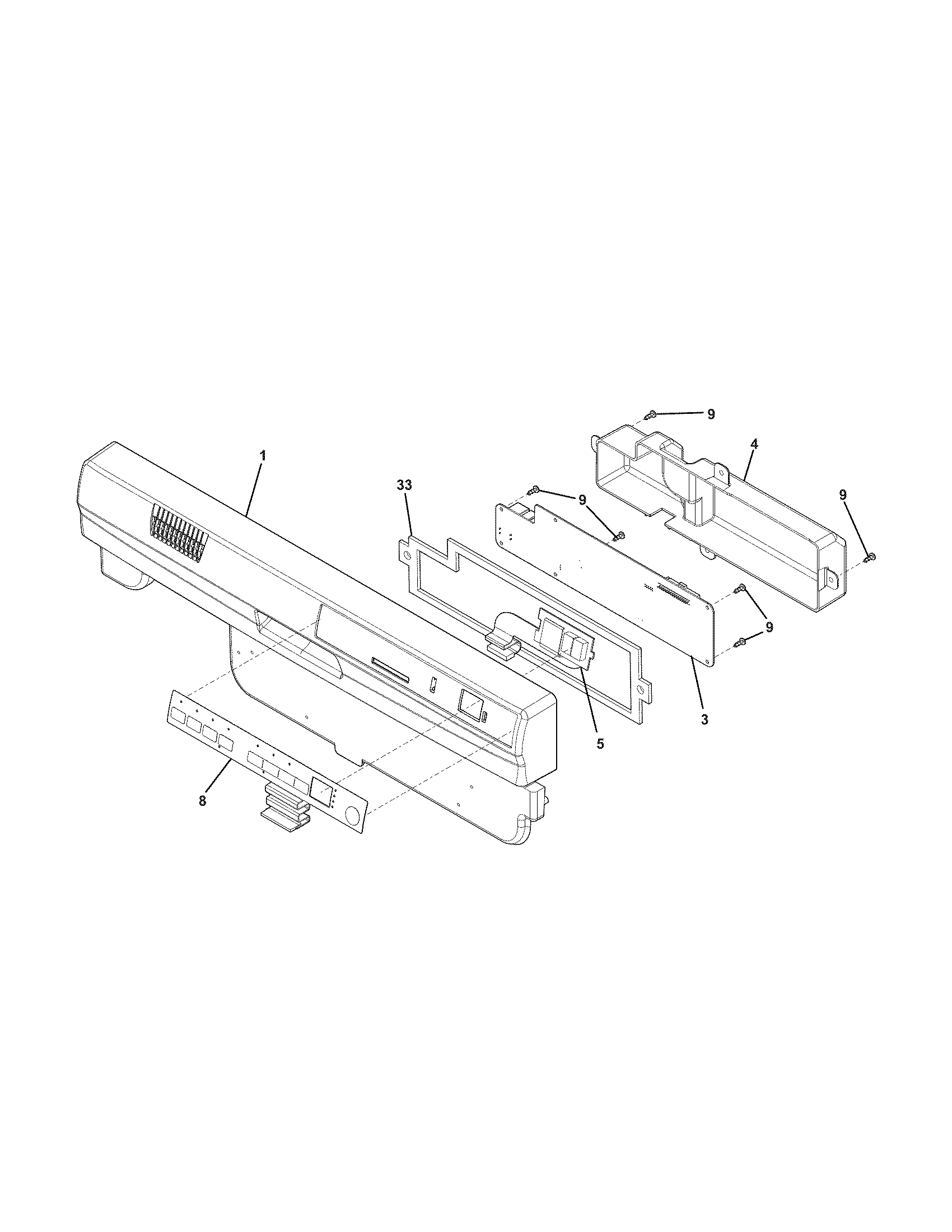 Kenmore 58715389100B control panel diagram