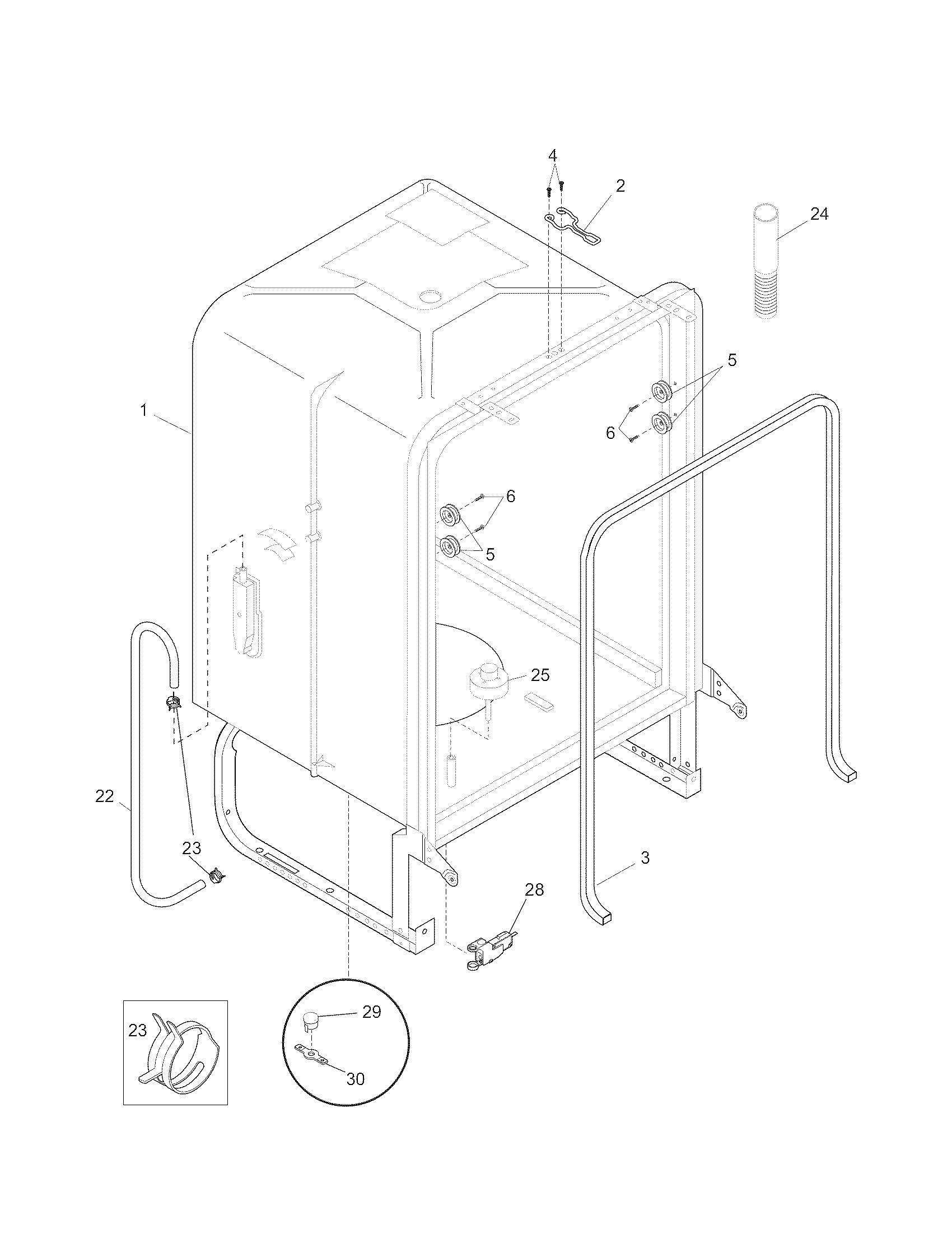 Kenmore 58715389100B tub diagram
