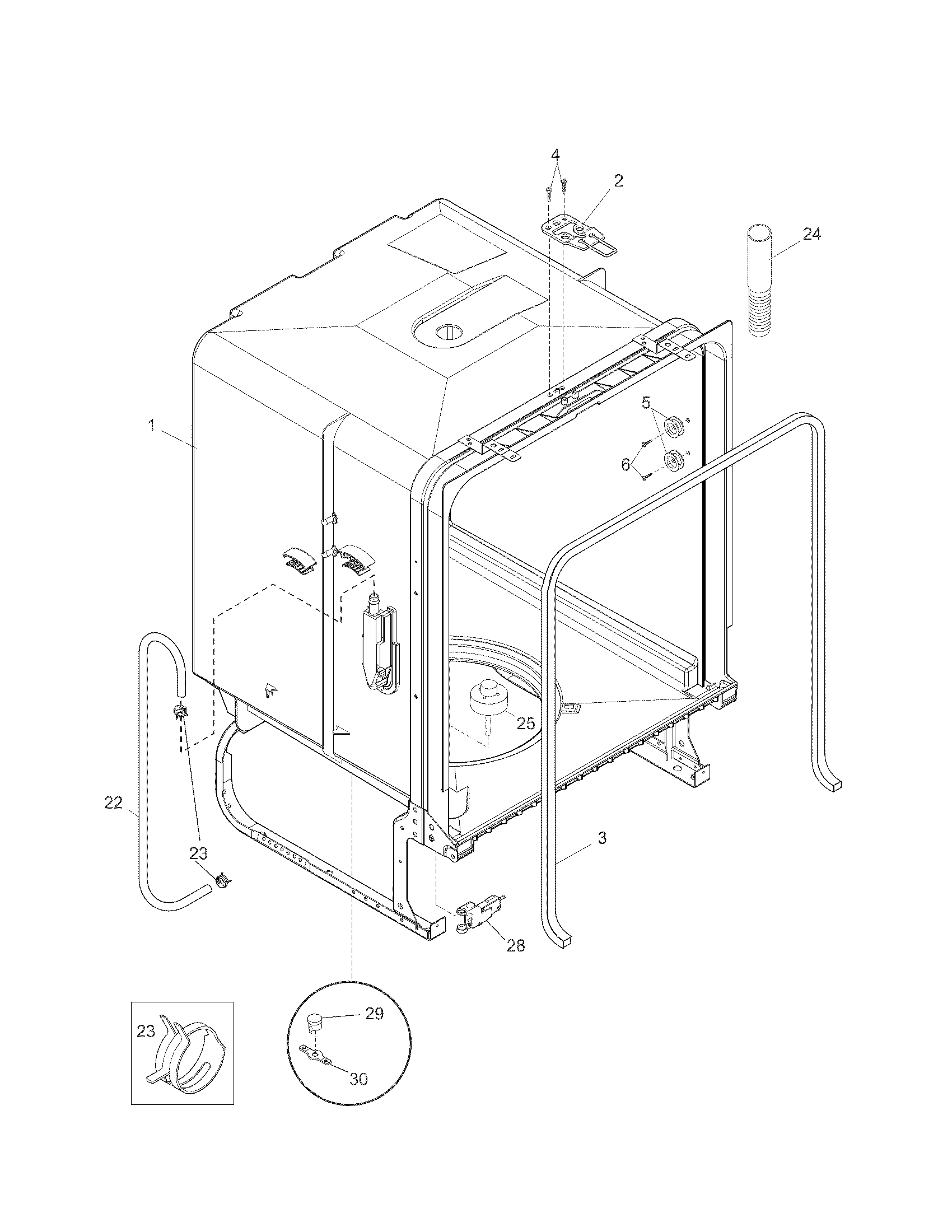 Kenmore 58715369101C tub diagram