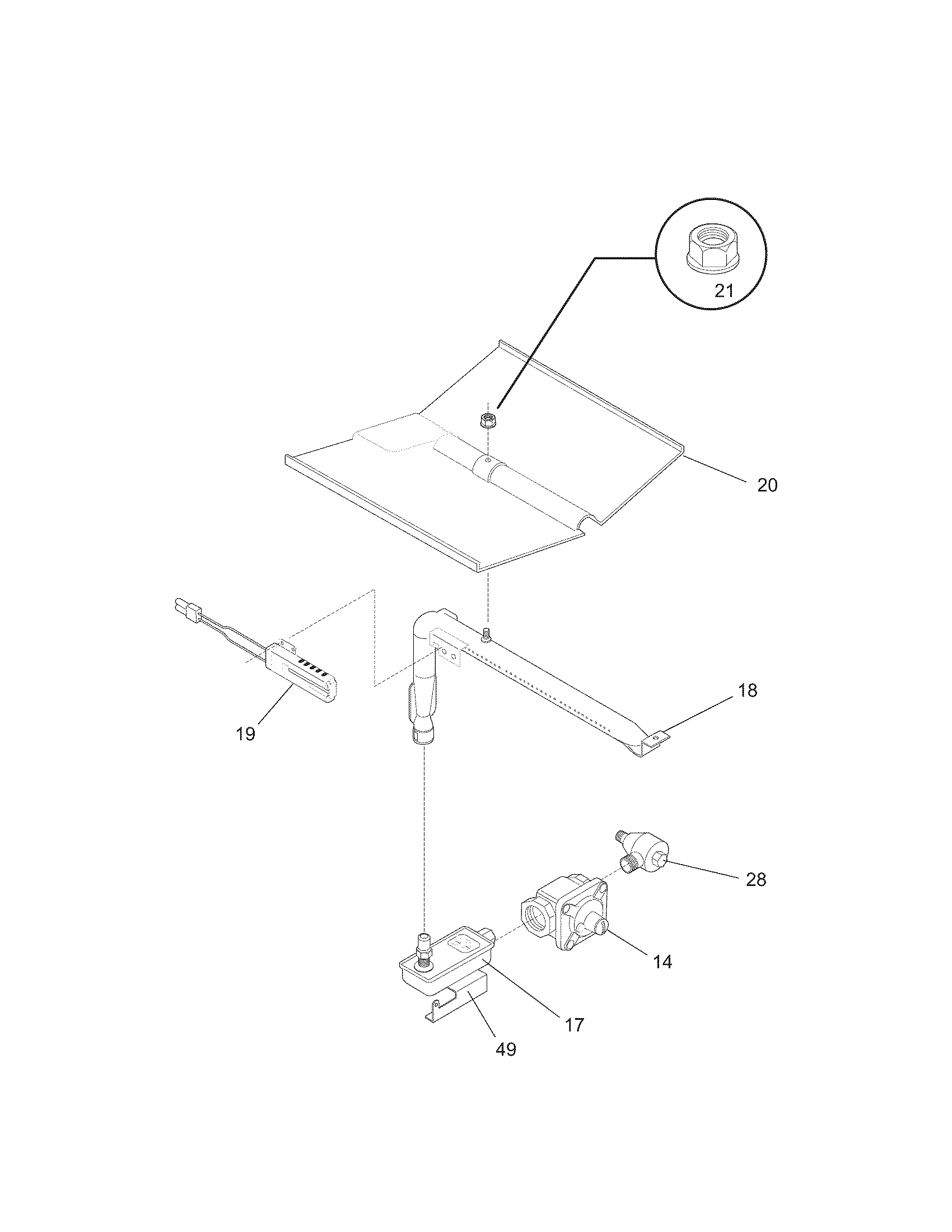 Kenmore 79030522802 burner diagram