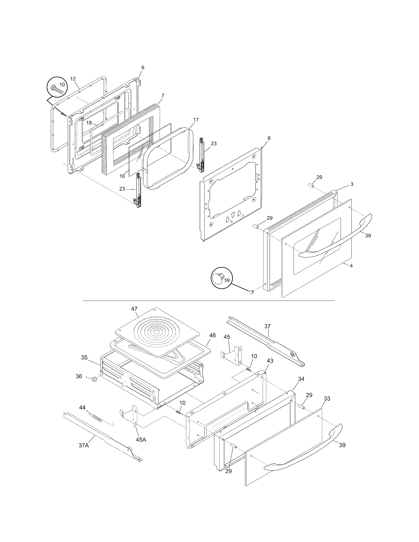 Kenmore 79030522802 door/drawer diagram