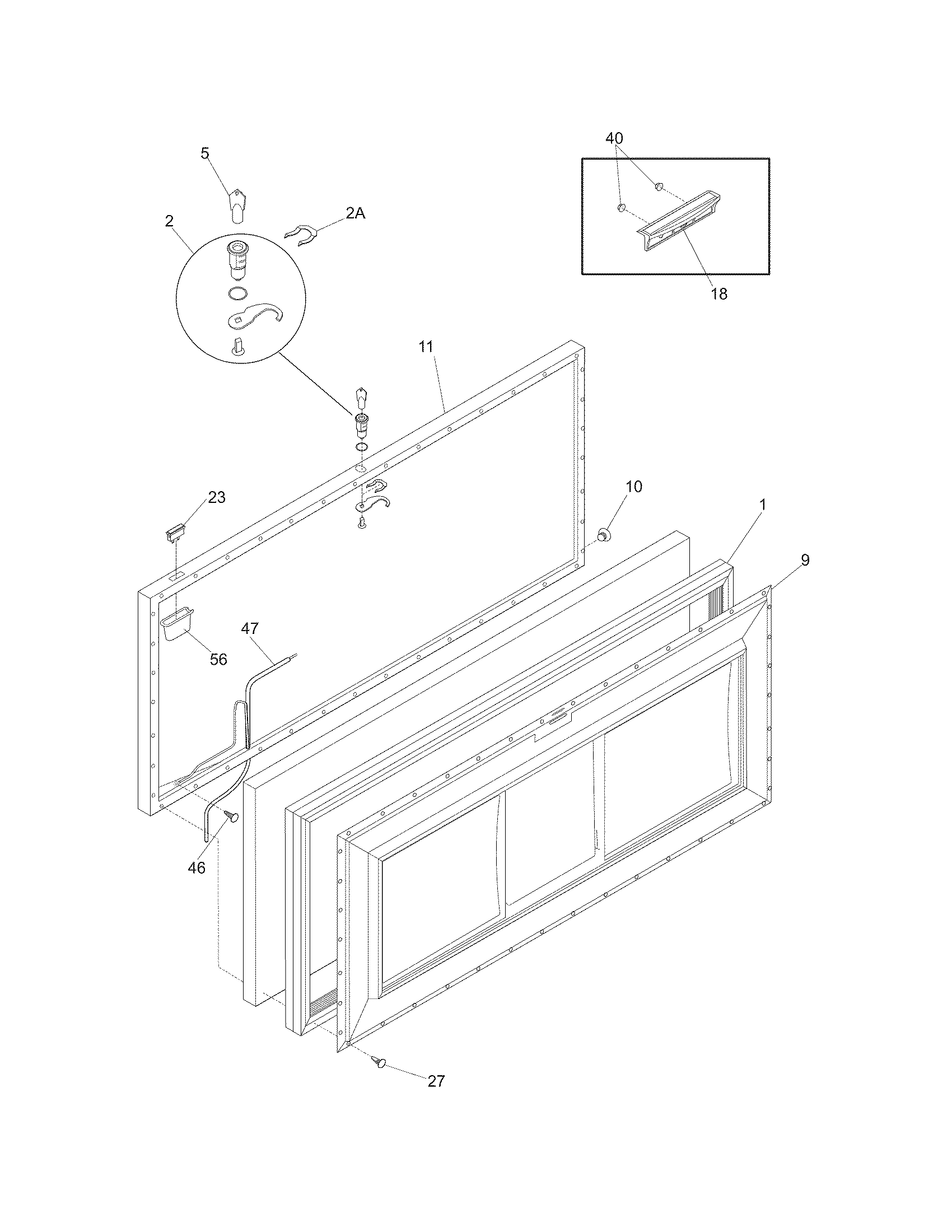 White-Westinghouse WFC15M4BW7 door diagram