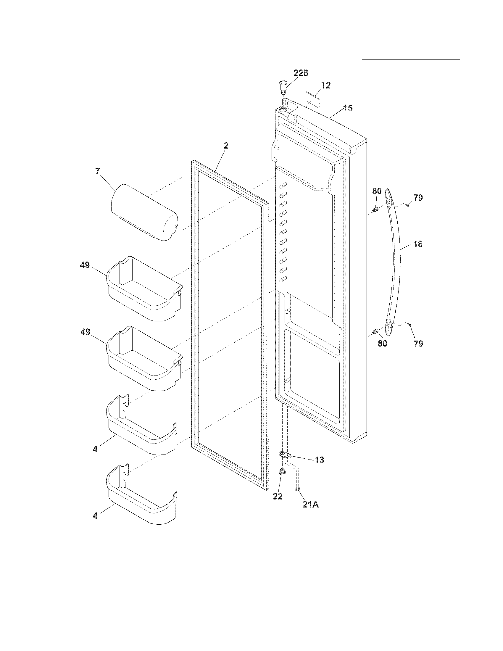 Crosley CRSH268MS2 refrigerator door diagram