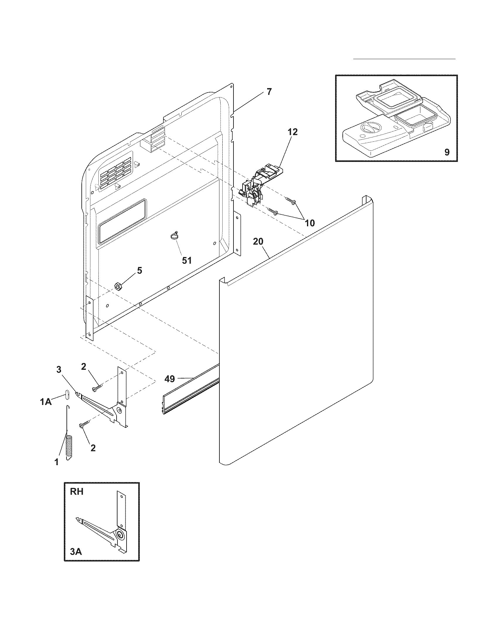 Frigidaire FDB1450CHC4A door diagram