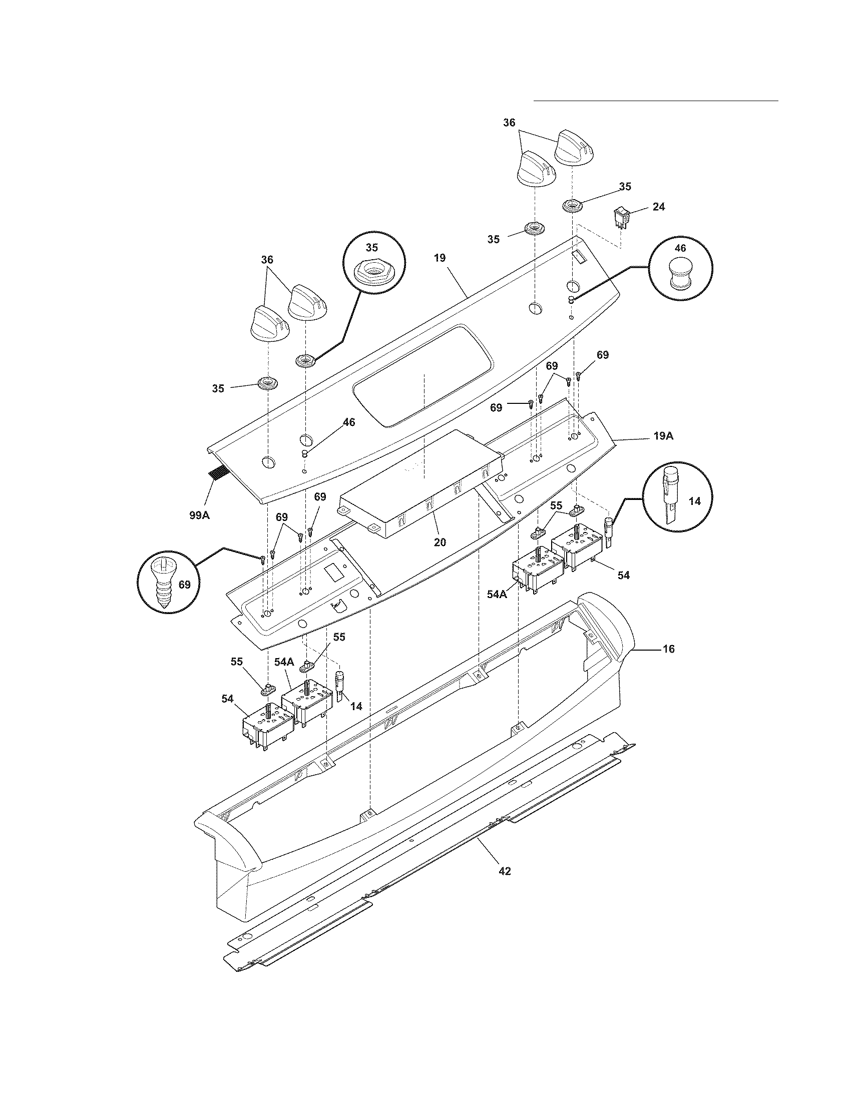 Frigidaire FFED3025LBC backguard diagram