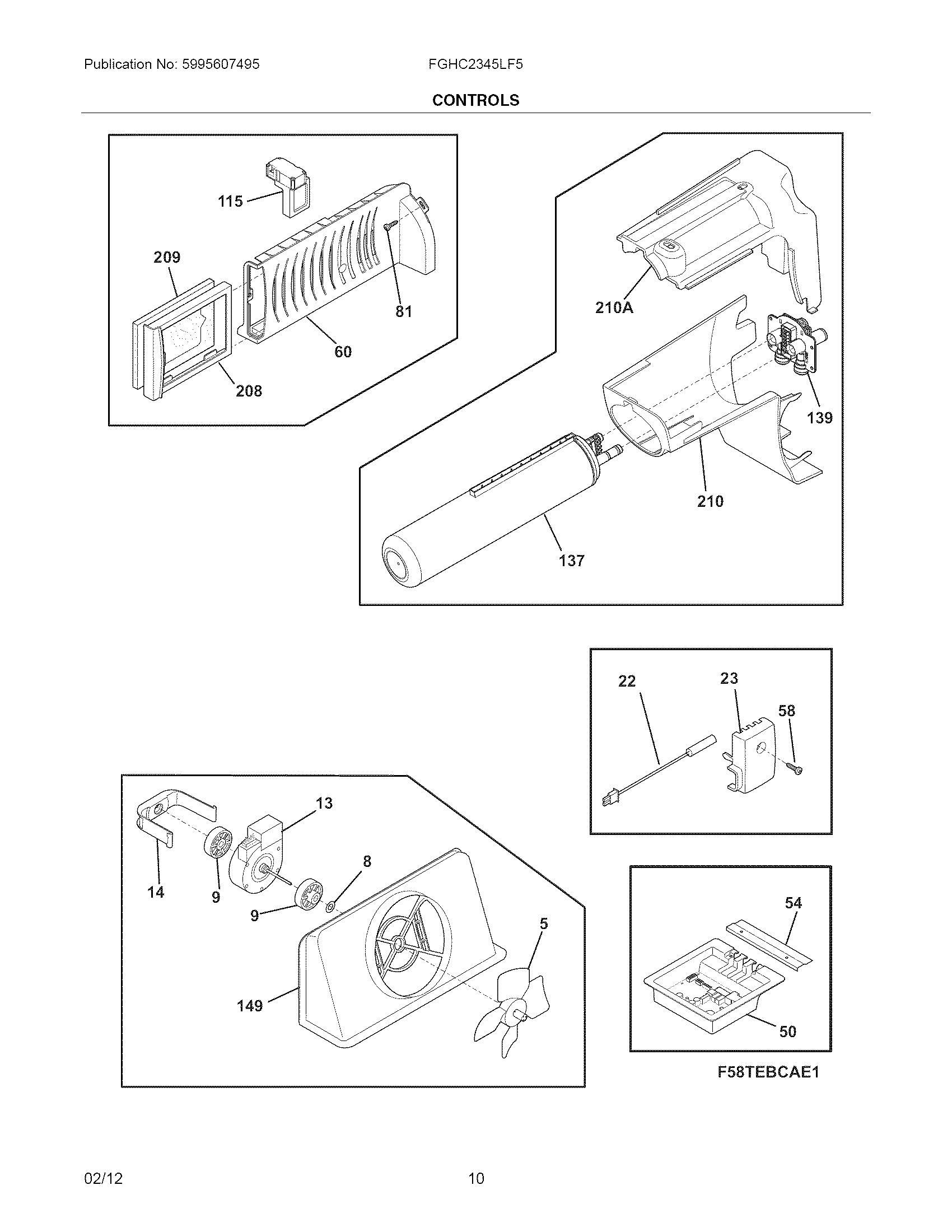 Frigidaire FGHC2345LF5 controls diagram