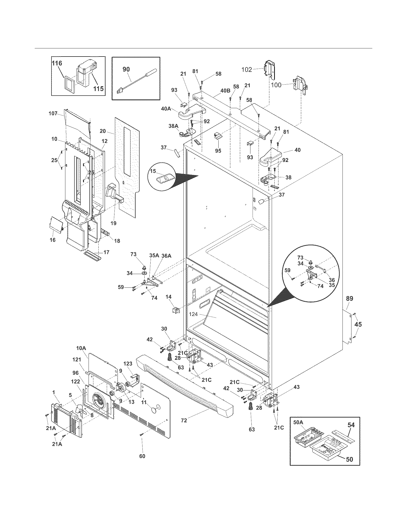 Electrolux EW28BS71ISE cabinet diagram