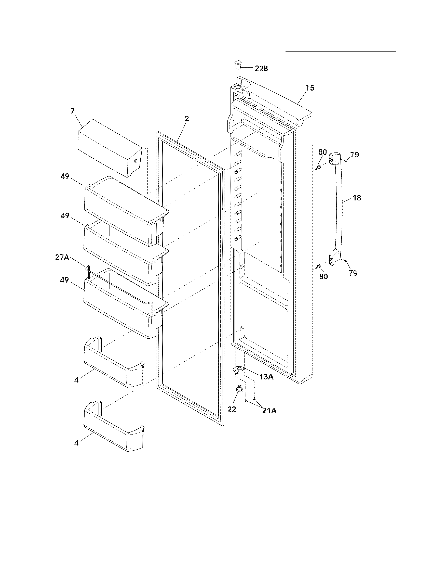 Electrolux EW23SS65HB2 refrigerator door diagram