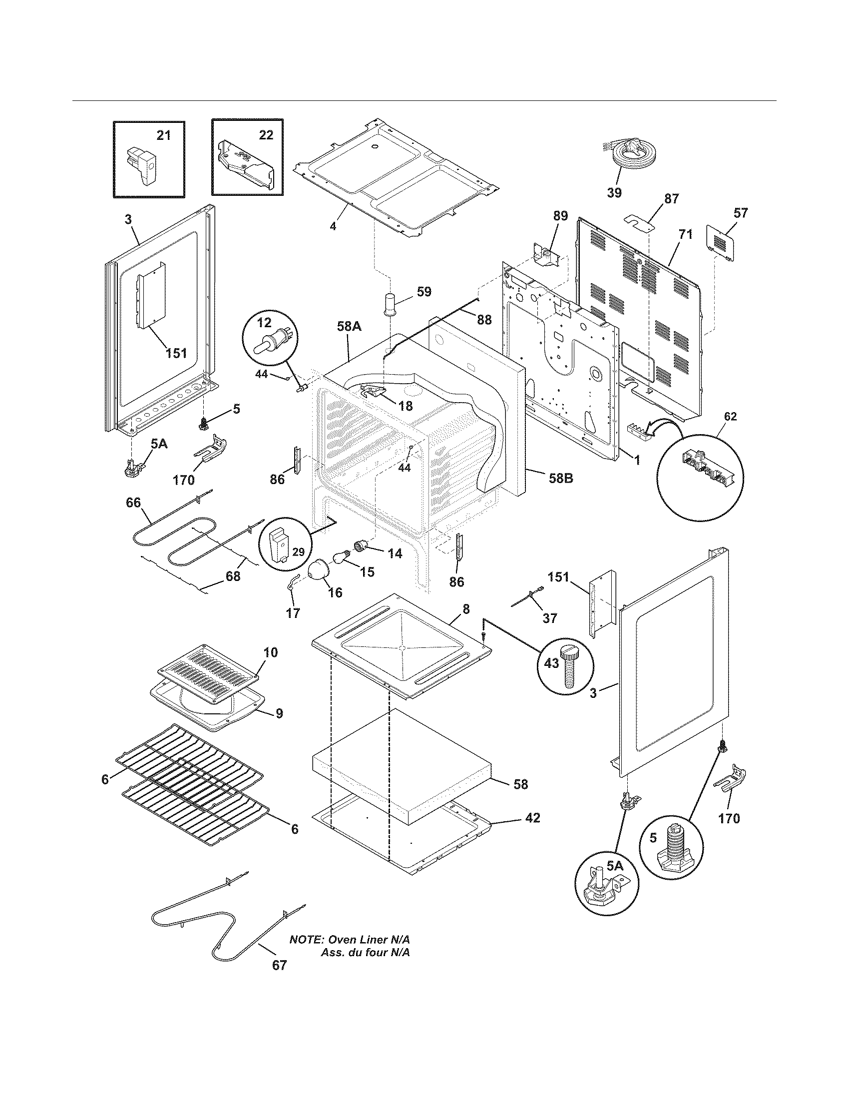 Frigidaire CFEF3046LSH body diagram