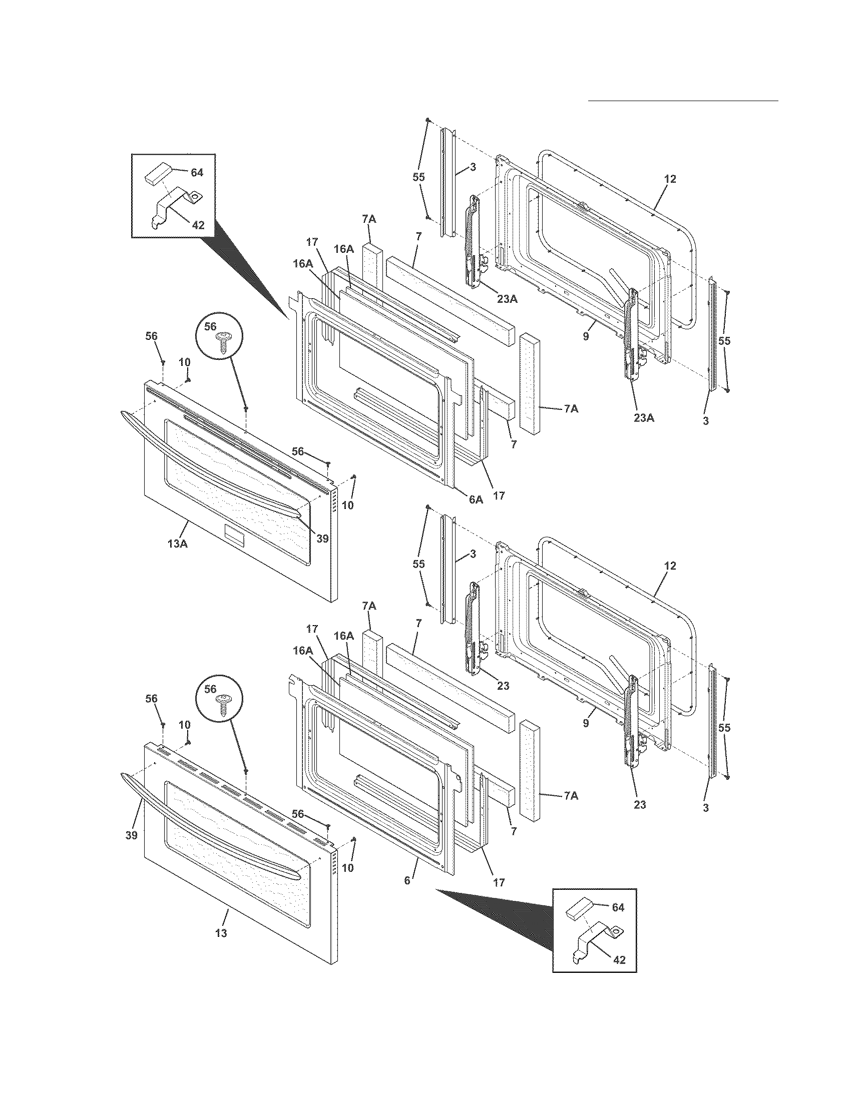 Frigidaire FGEF306TMFA doors diagram