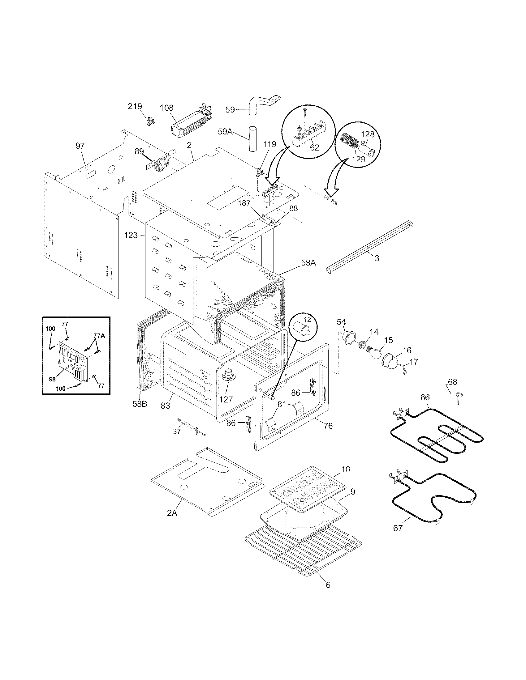 Kenmore 79040612802 upper oven diagram